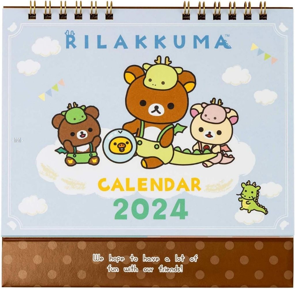 日本2024年 龍年三角桌曆（懶懶熊）/2個（一手）