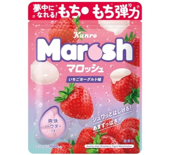 日本期間限定Kanro Marosh 草莓優格口味棉花糖46g