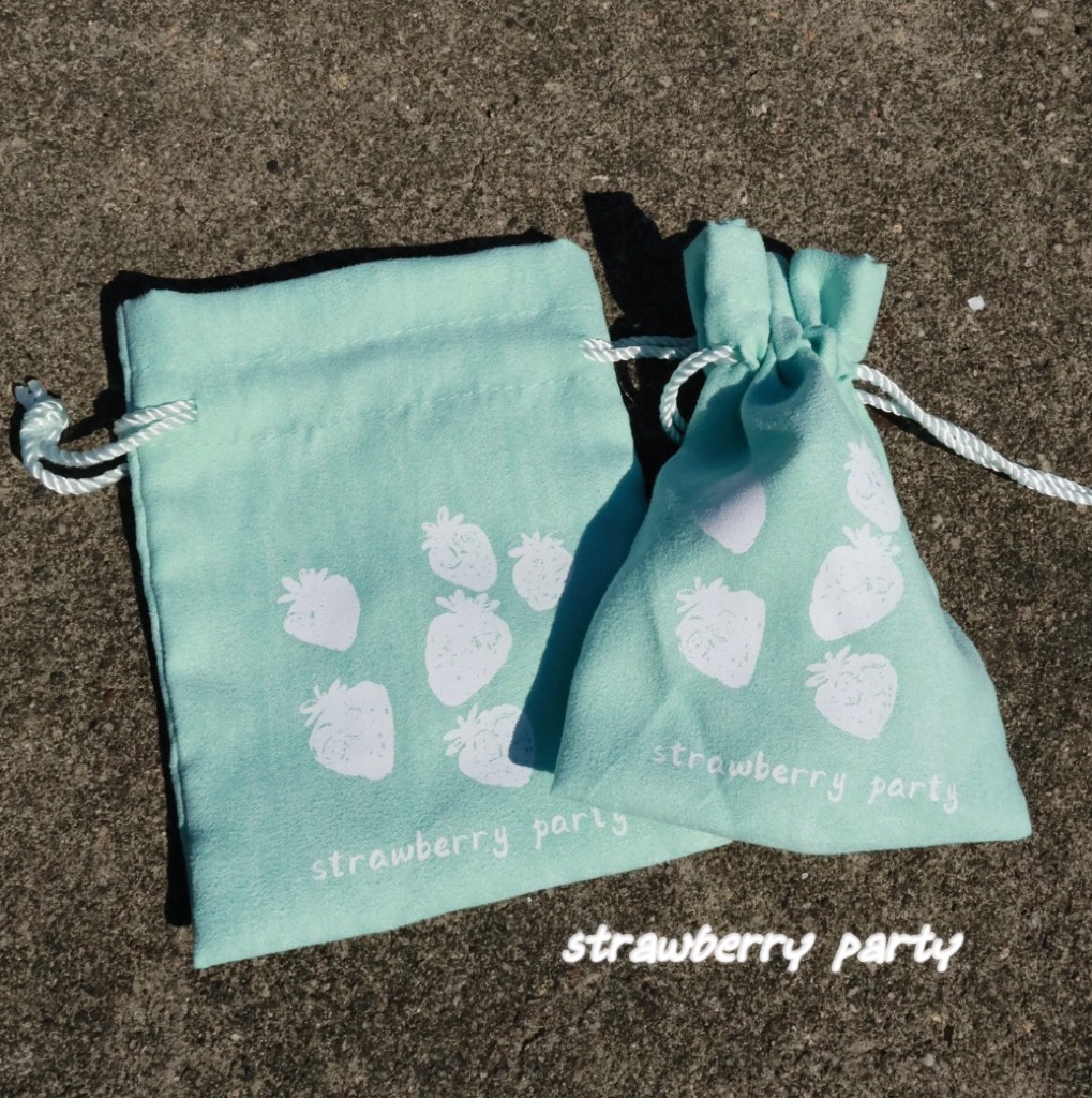 草莓派對品牌束口袋