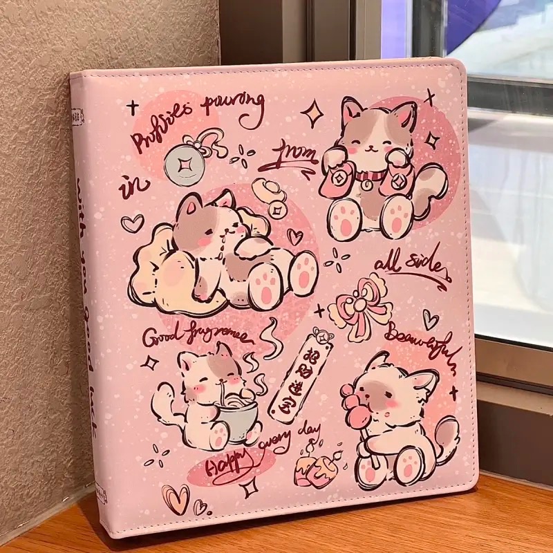 A5粉色貓貓皮質卡冊