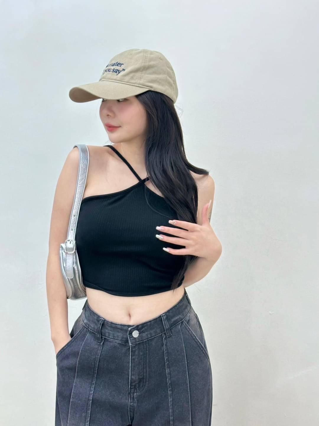 韓系甜辣風交叉胸墊背心::Qstore::