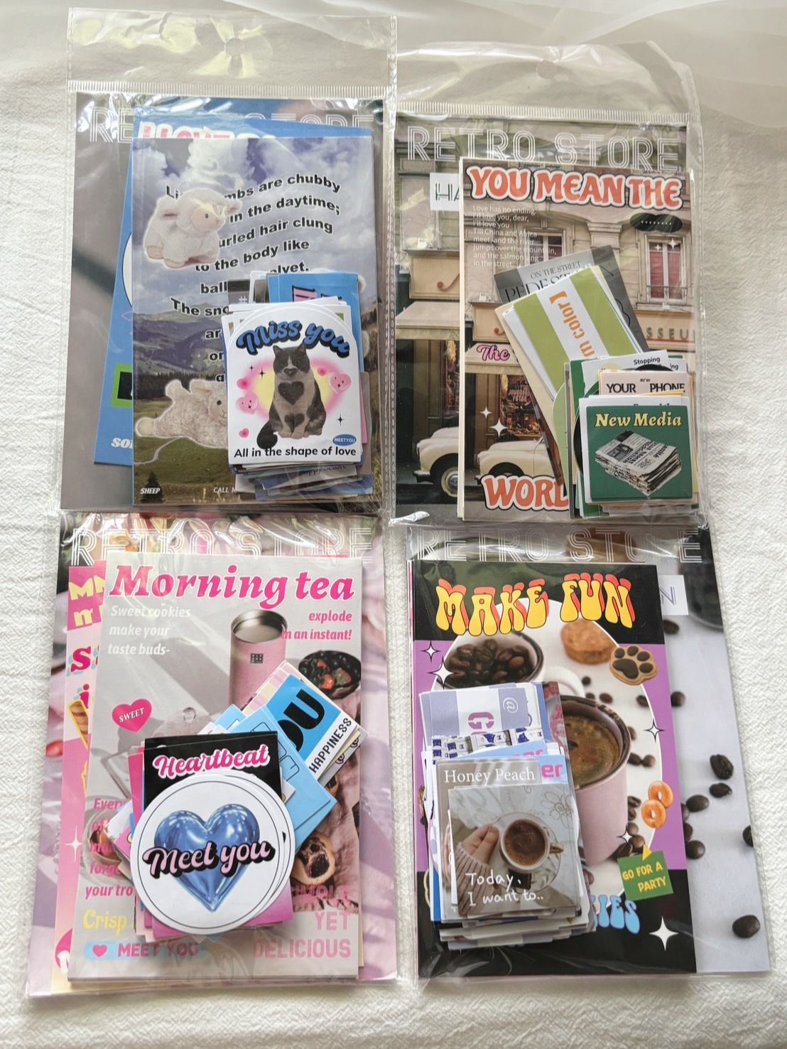 復古商店系列 明信片+貼紙套組