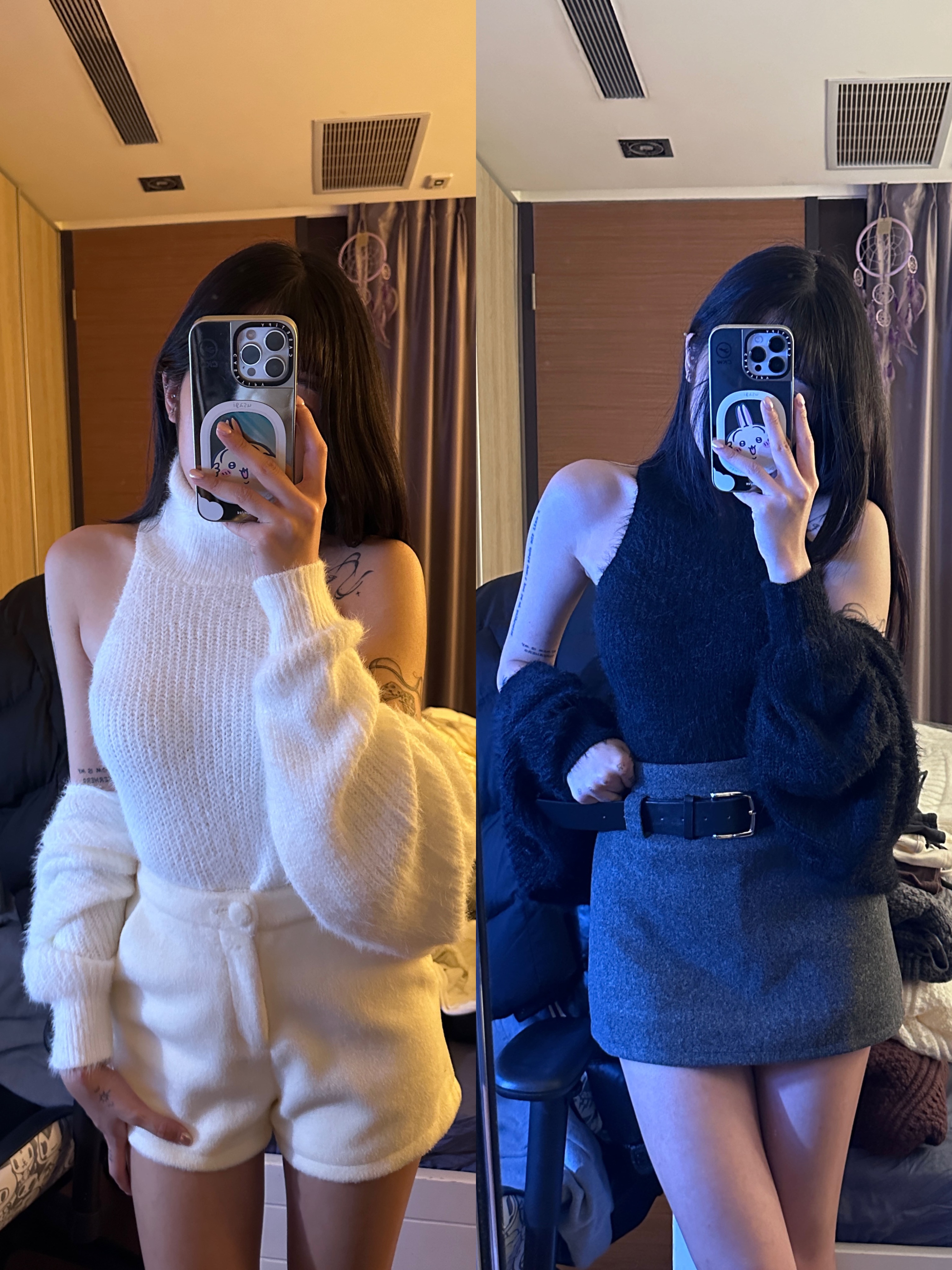 高領海毛兩件套