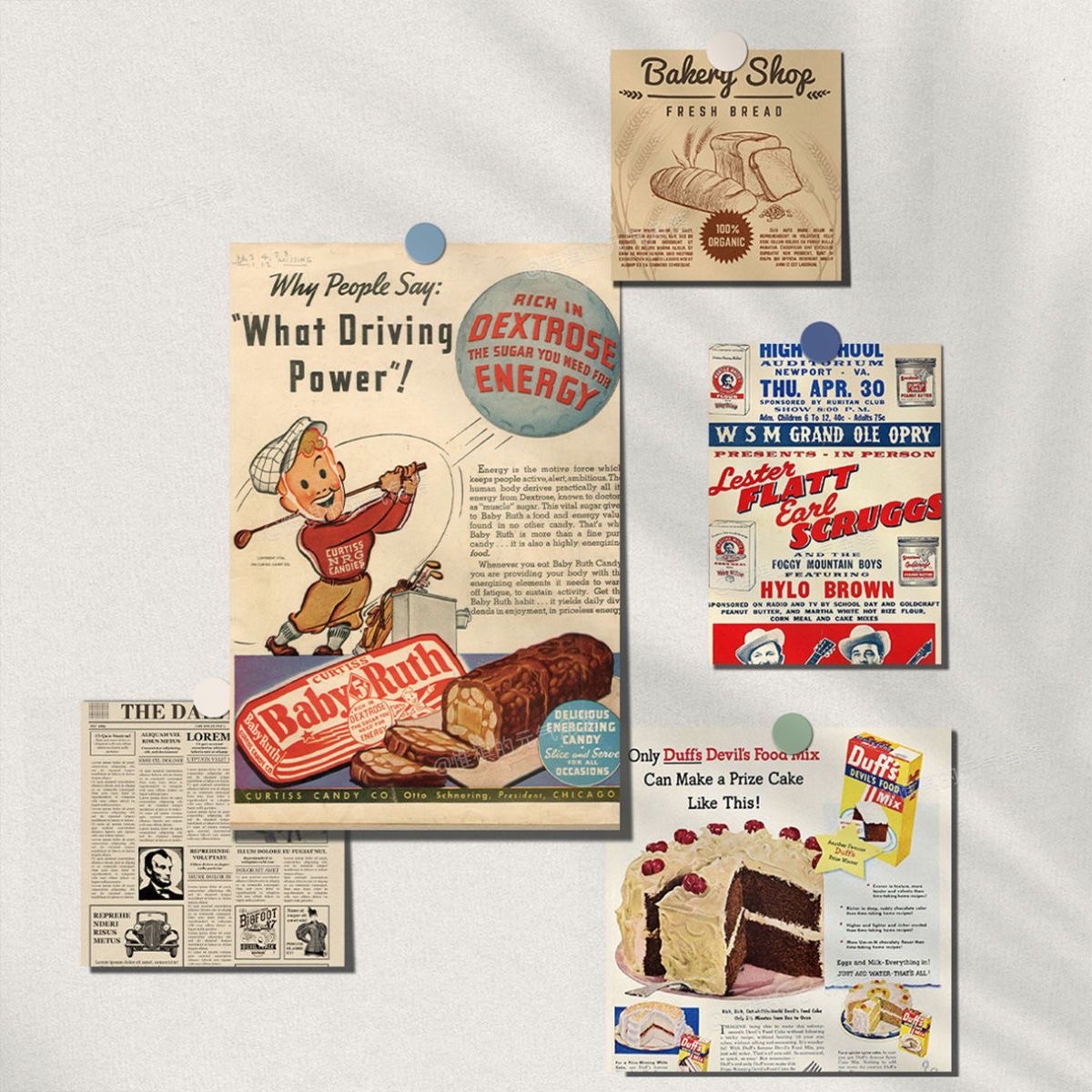 𝑻𝒉𝒆 𝑹𝒂𝒅𝒊𝒐 𝑪𝒍𝒖𝒃美式復古擺拍素材小卡 素材紙 裝飾海報牆 卡片牆 美式雜誌