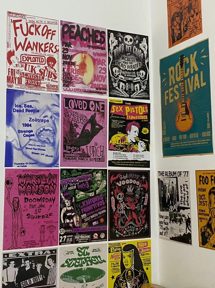 𝑻𝒉𝒆 𝑹𝒂𝒅𝒊𝒐 𝑪𝒍𝒖𝒃 A4美式卡通搖滾海報🎸🤘🏻 朋克 搖滾 Punk 海報 素材