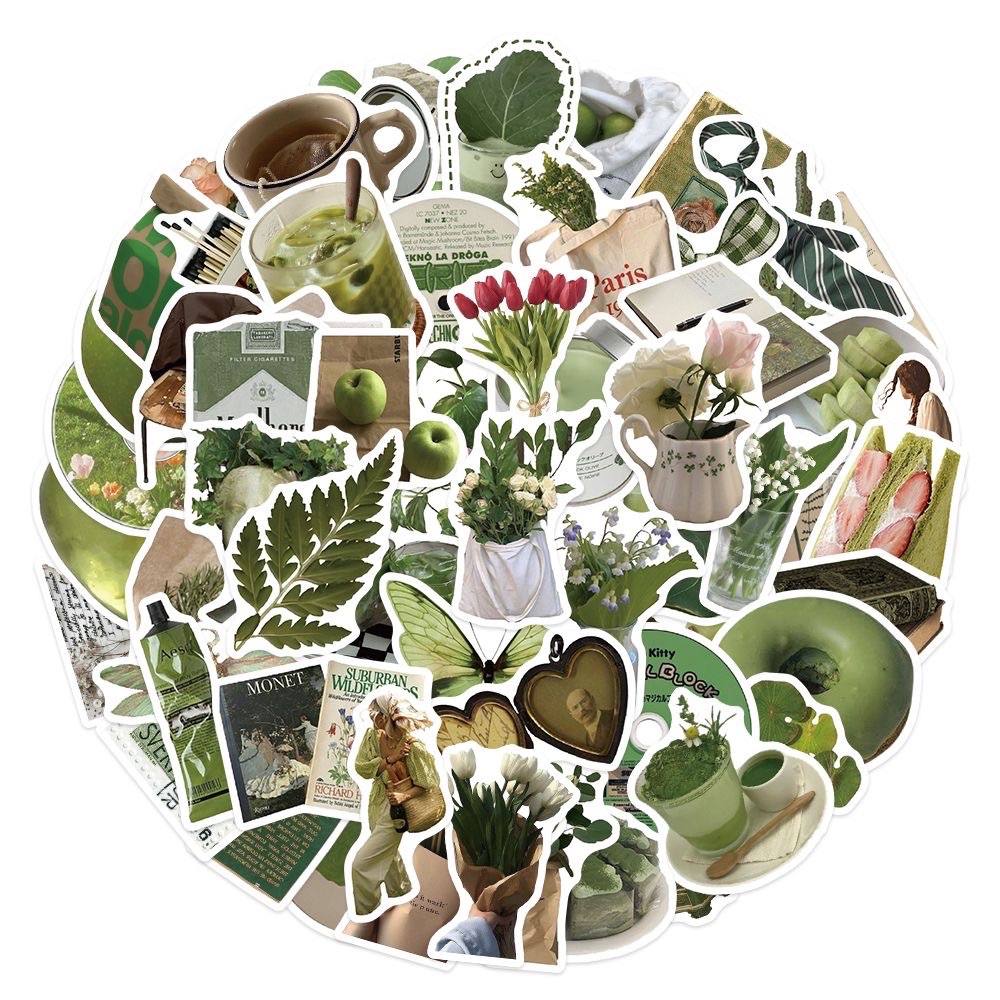 𝑻𝒉𝒆 𝑹𝒂𝒅𝒊𝒐 𝑪𝒍𝒖𝒃 ins風綠色素材防水貼紙💚 韓系貼紙 復古 森林 Green a