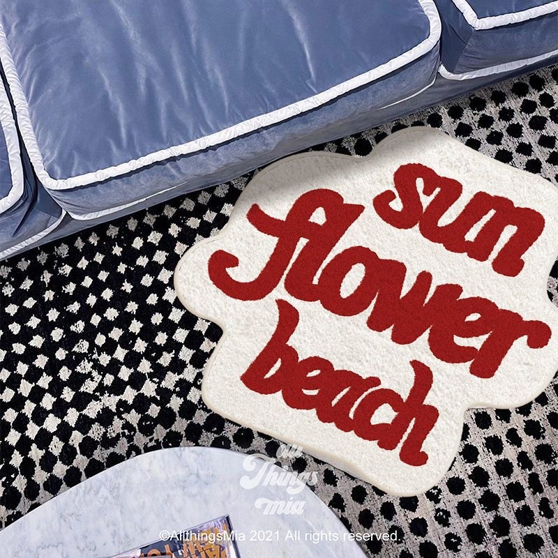 Sun flower beach 🏝️ 美式吸水防滑腳墊 台灣現貨  ins風 浴室門口 少女地毯 可愛地毯 美式復古