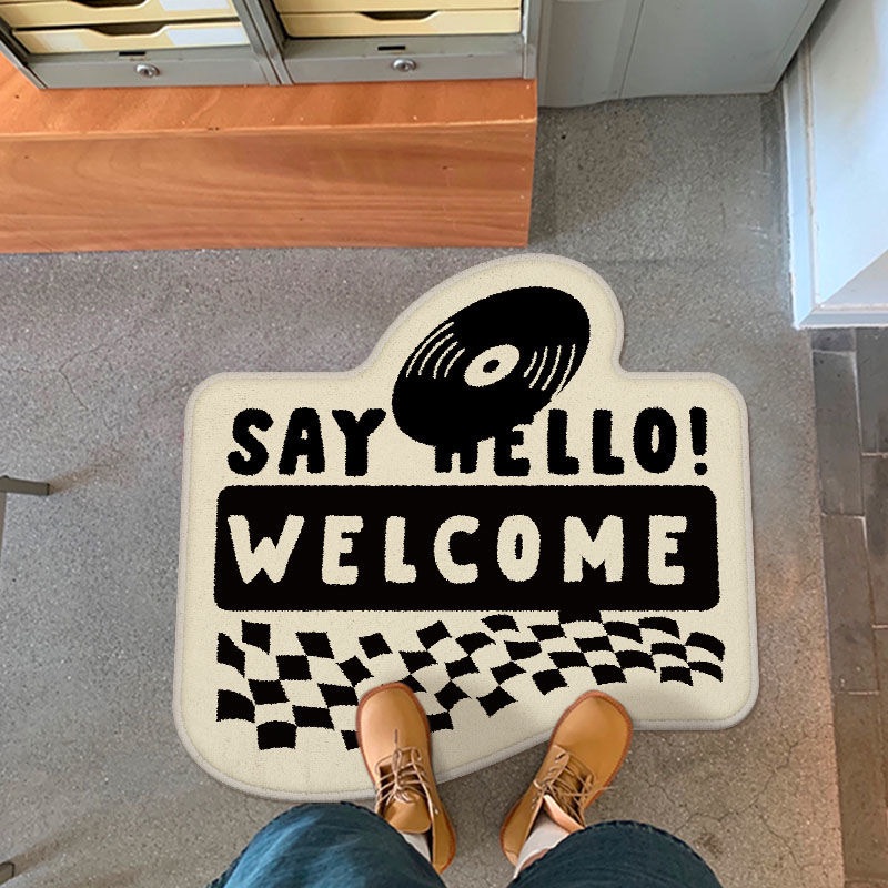 𝑻𝒉𝒆 𝑹𝒂𝒅𝒊𝒐 𝑪𝒍𝒖𝒃 棋盤格唱片 美式吸水防滑腳墊 台灣現貨  ins風 浴室門口 少女