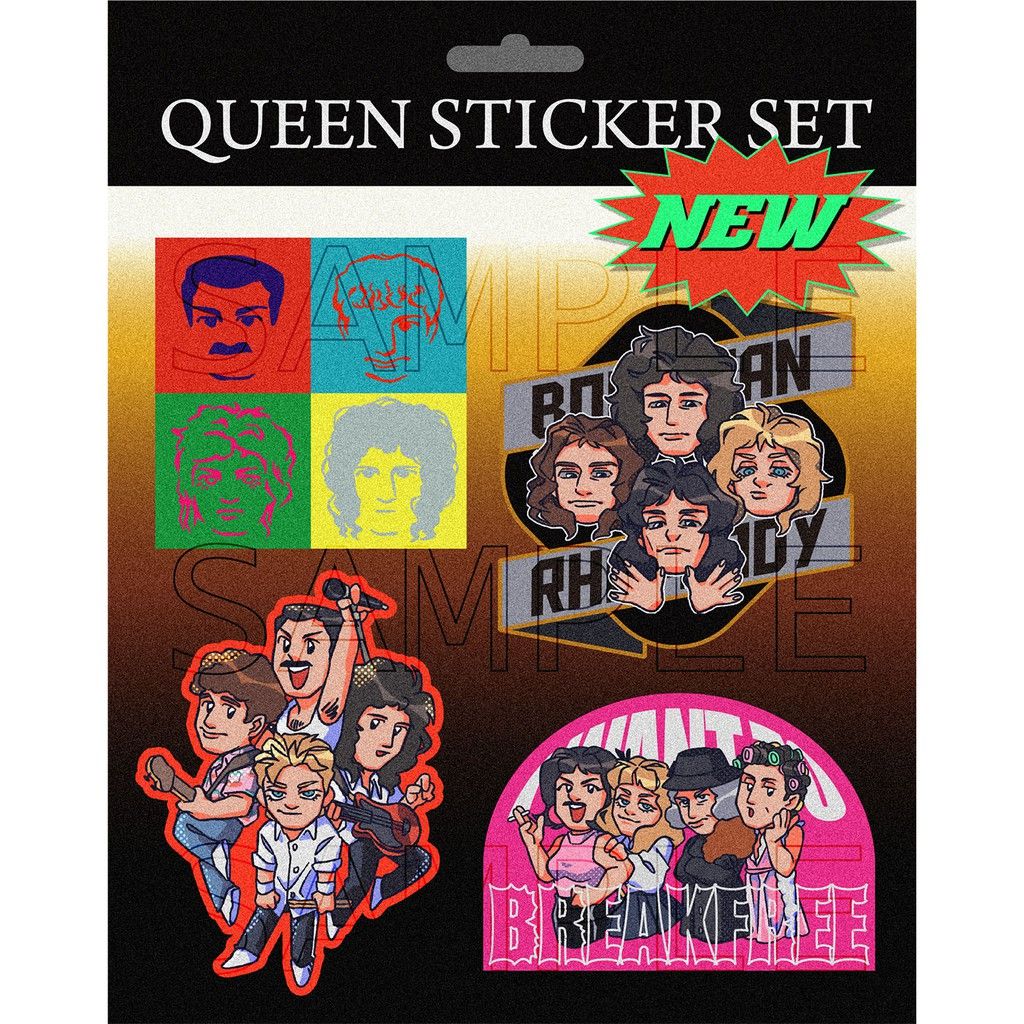 [貼紙] Queen皇后合唱團 4入雷射銀河膜全斷貼紙包