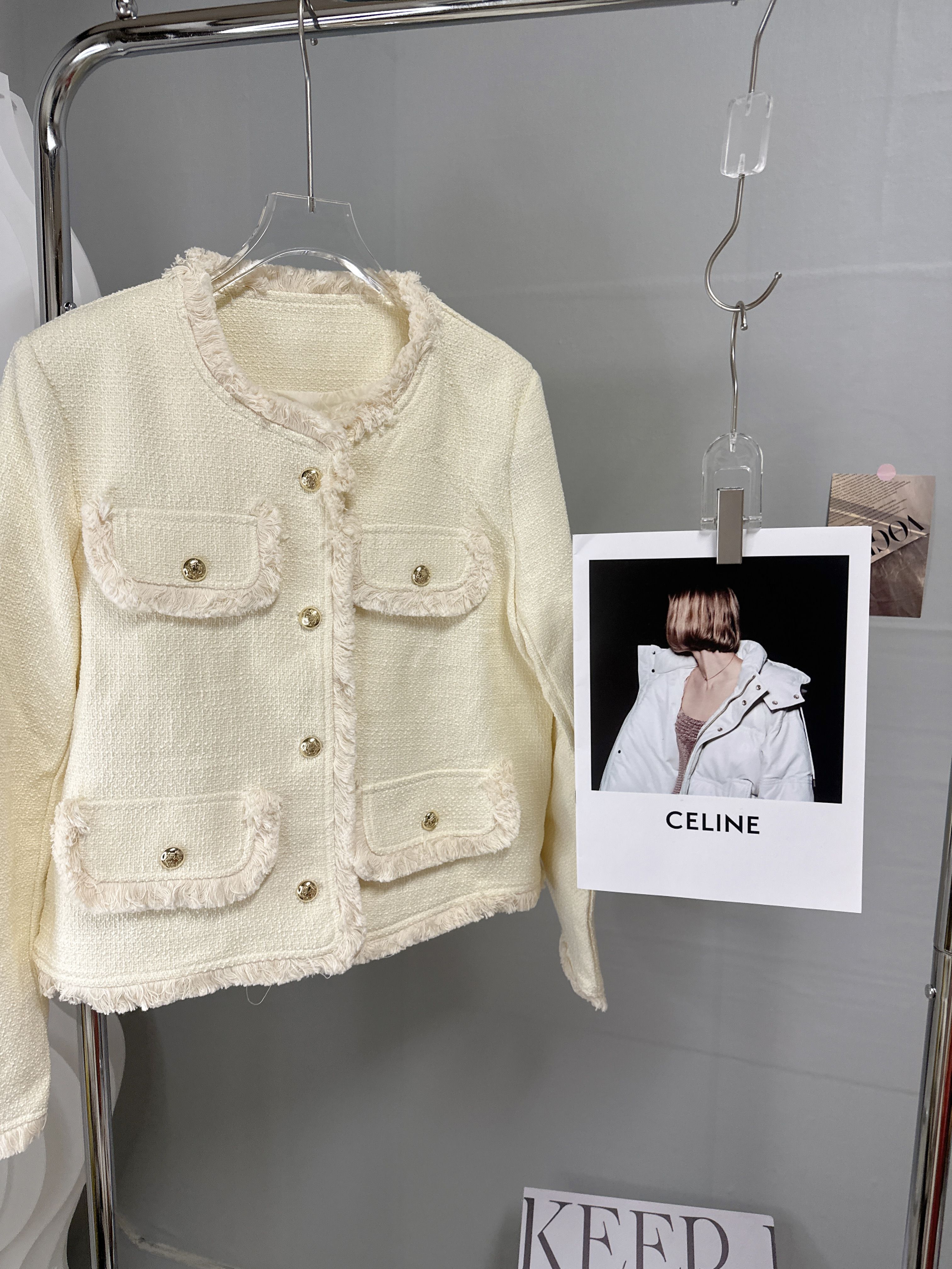 22 金扣流蘇邊小香外套（E130）