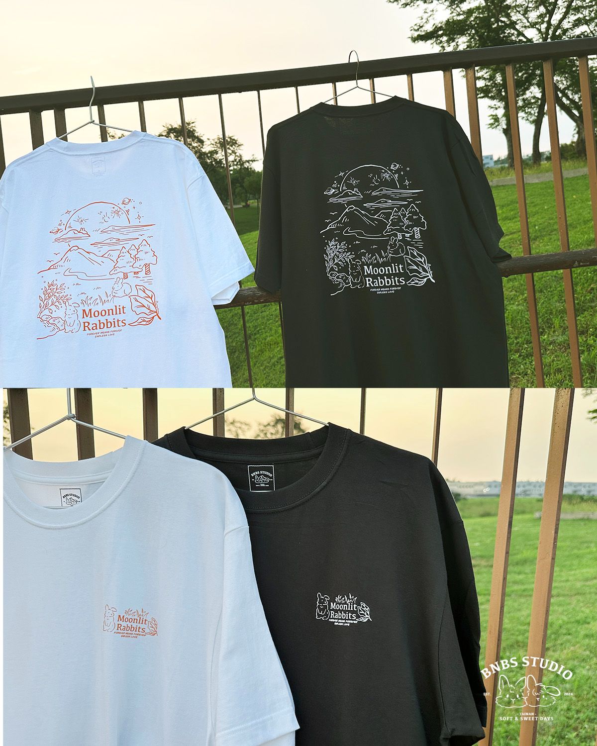 Moonlit Rabbit 插畫短T