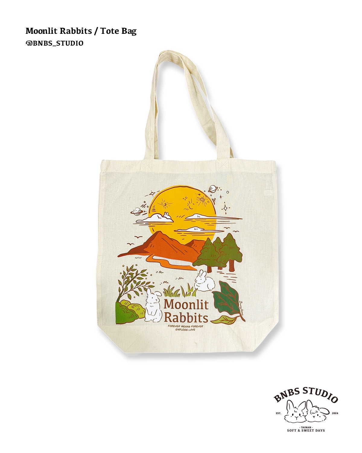 Moonlit Rabbit 輕量帆布托特包