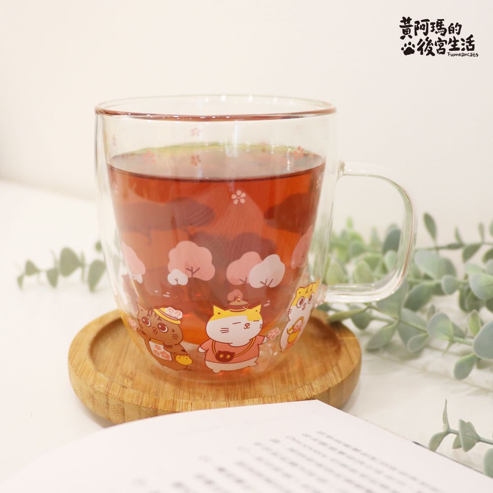 【yauyau store】後宮粉粉櫻花雙層玻璃杯 黃阿瑪的後宮生活 全新正品現貨