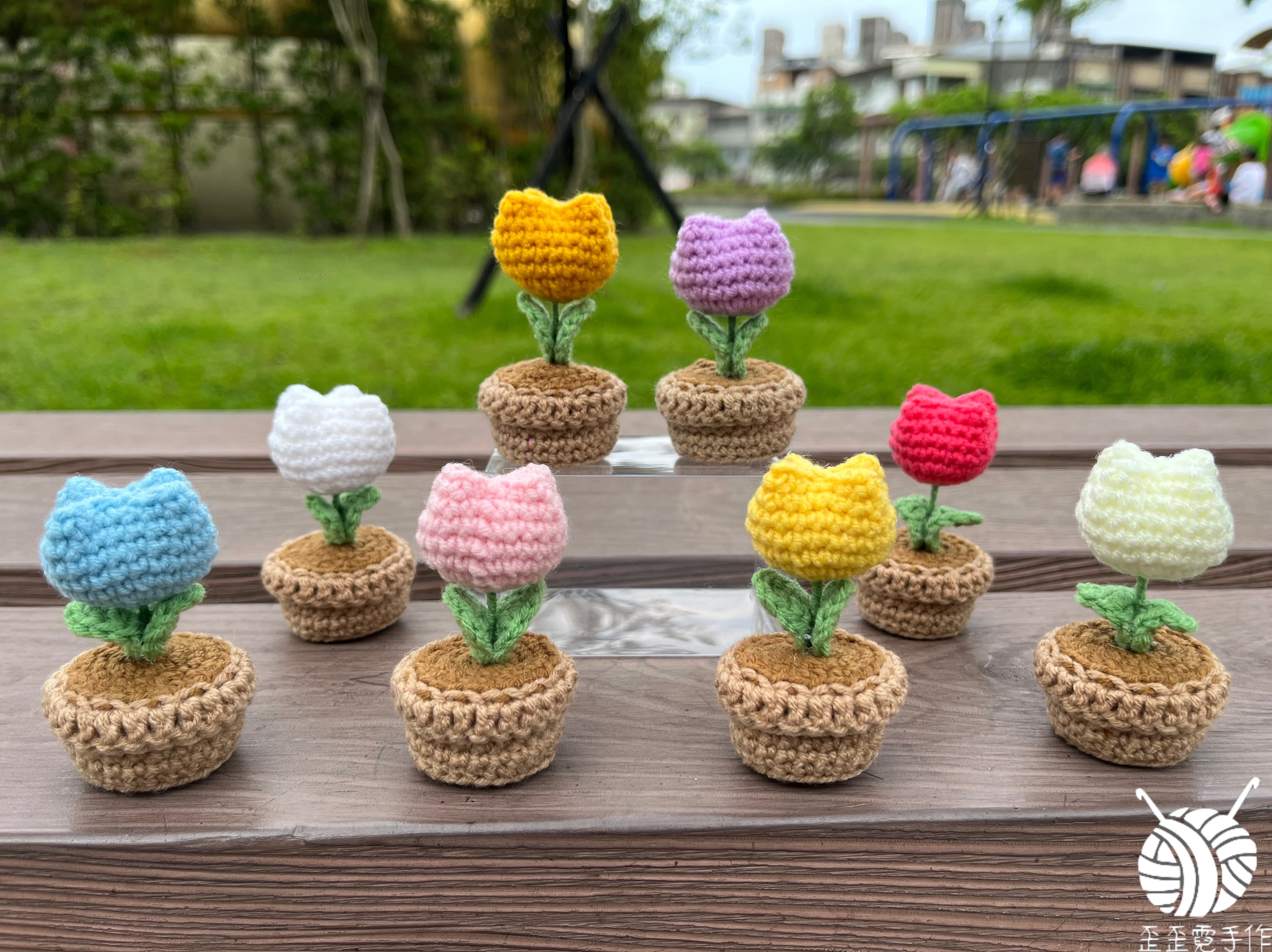 鬱金香｜鉤織盆栽｜針織盆栽｜迷你盆栽