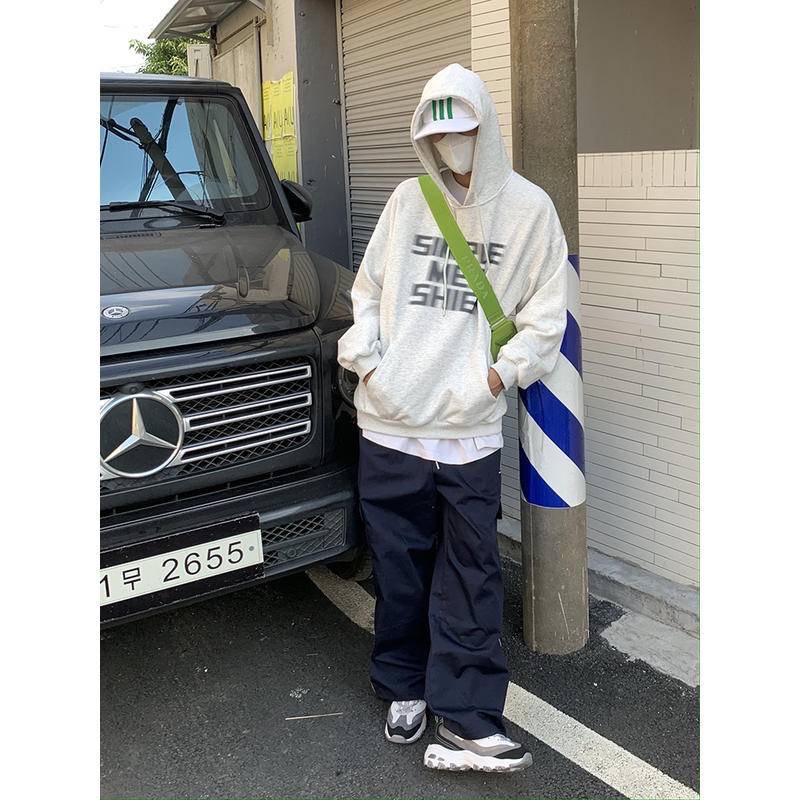 [NGU] 克萊因藍 綻放文字 長袖帽T 克萊因藍 灰色