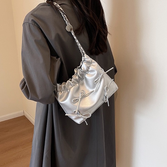 蝴蝶結側背包 水桶包 鏈條包