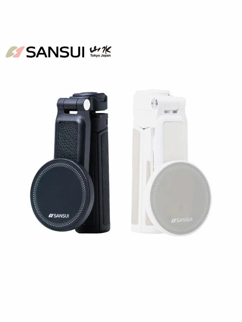 預購!【SANSUI 山水】輕旅拍360 自拍棒 磁吸 藍芽遙控 360度 5段伸縮 三腳架
