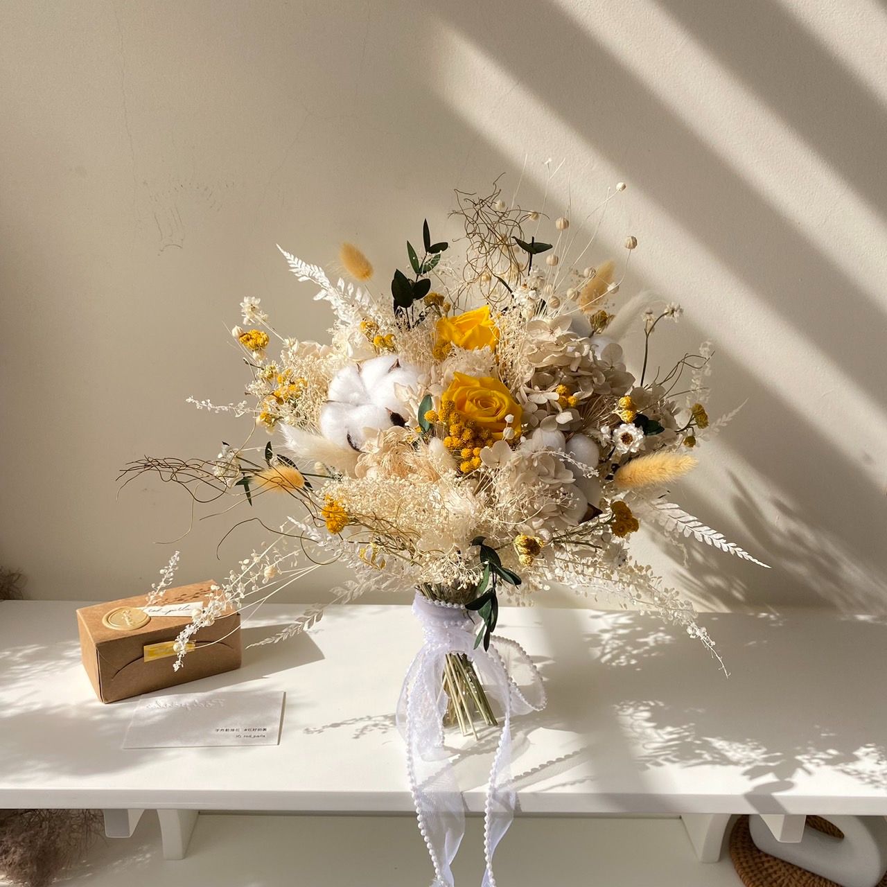 ［花好玥圓］乾燥花捧花 捧花 新娘捧花 花束 乾燥花束 手綁花 乾燥花髮飾 胸花 新娘髮飾
