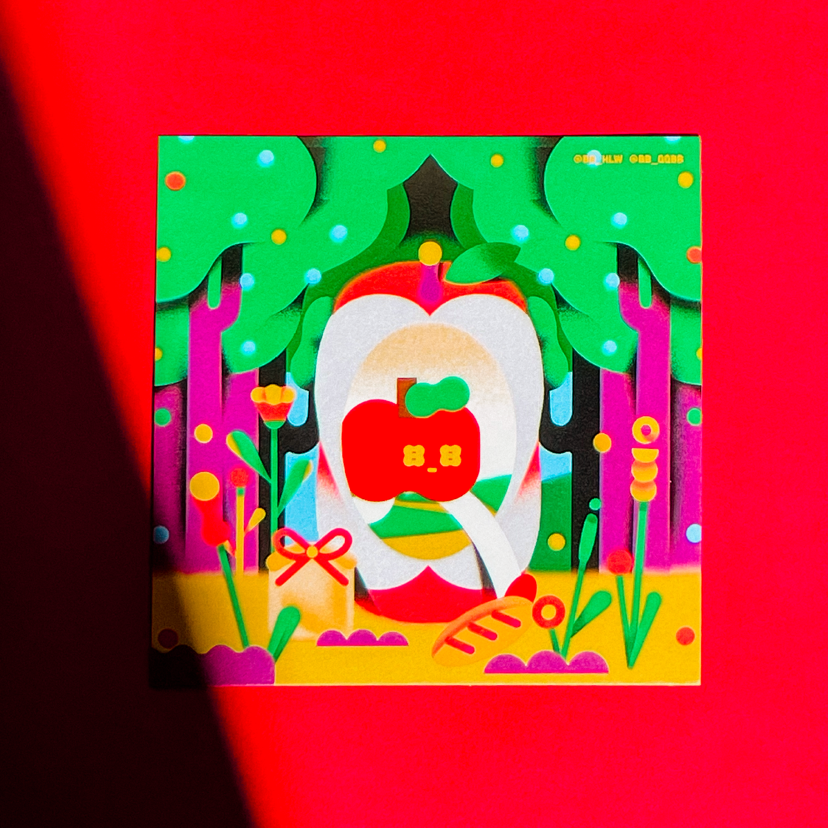 〖現貨〗QRYING BB GARDEN哭寶果園🍎單面方形明信片