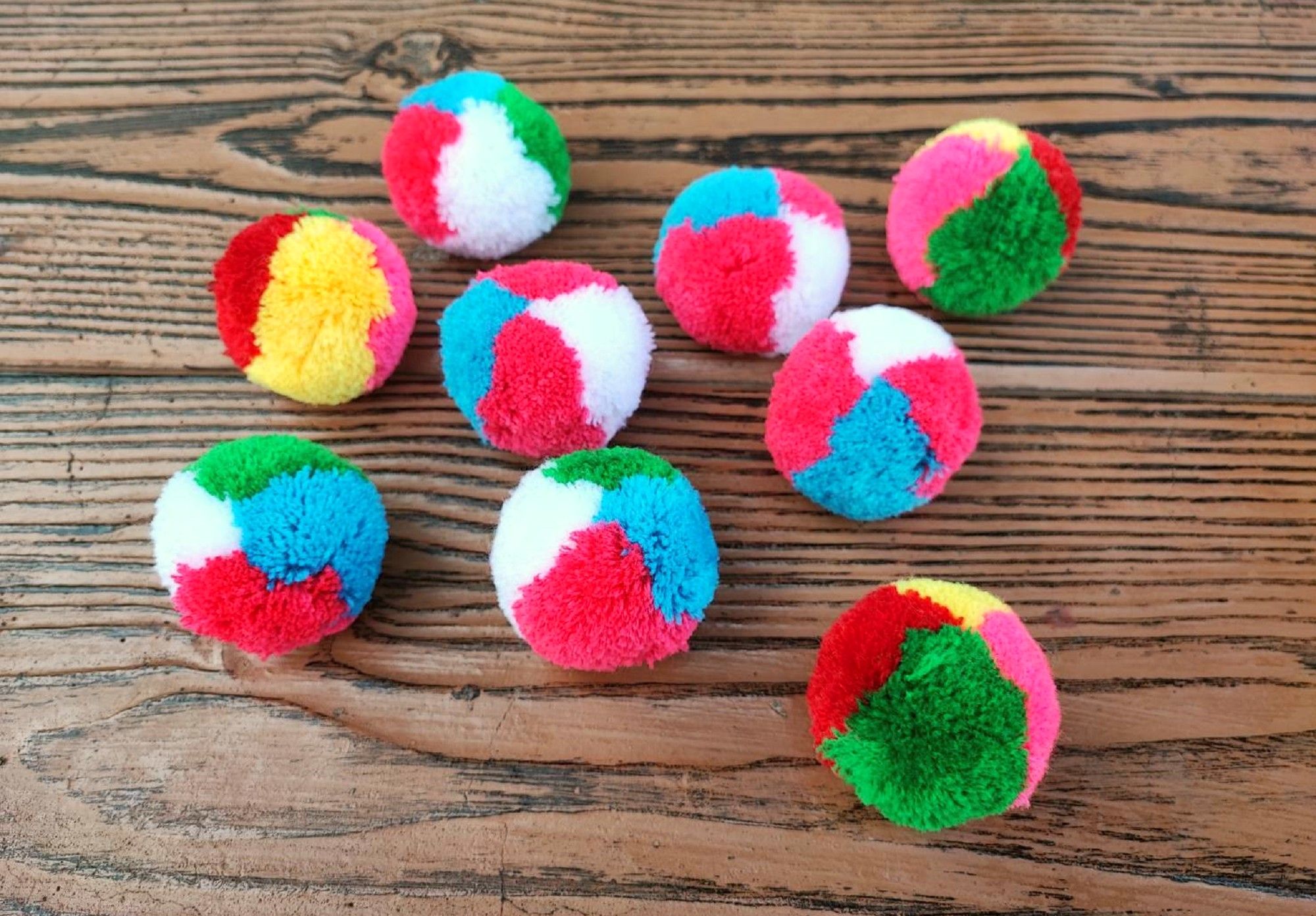 原住民材料 混色毛球 毛線球 尺寸:5cm