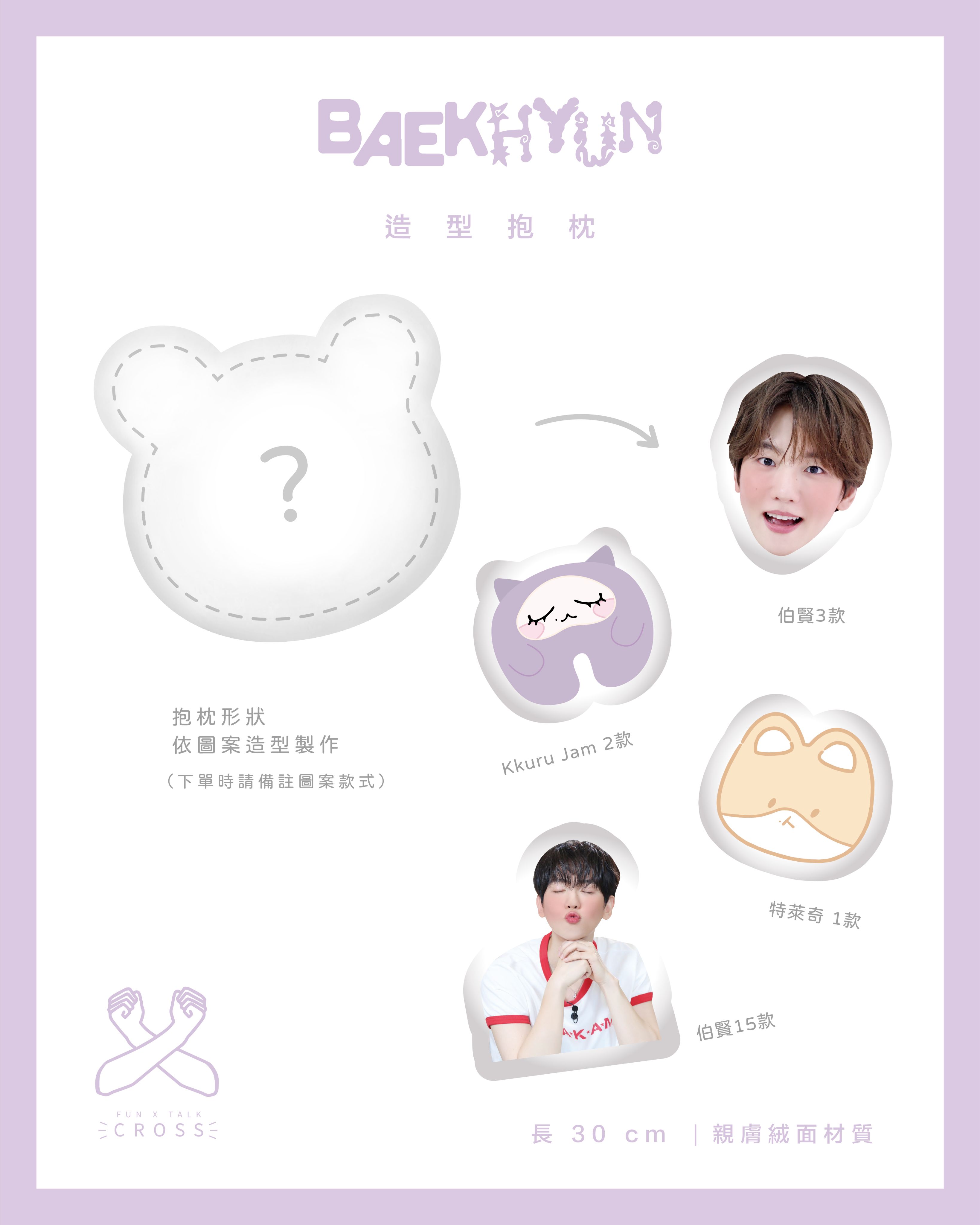 伯賢  造型抱枕! 【預購商品，無法面交，限超取】（請點圖看更多選項）