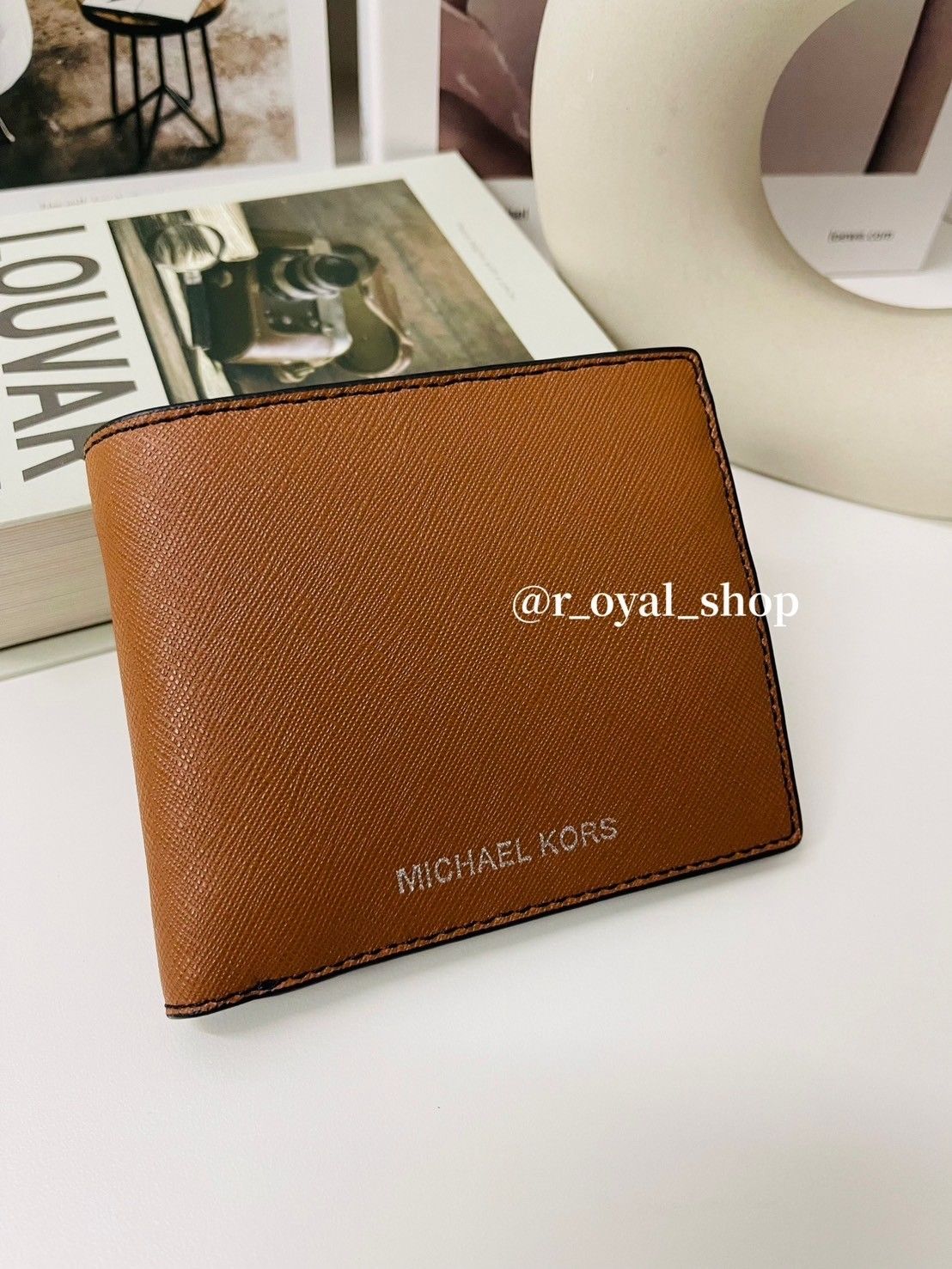 ＜台灣現貨＞MICHAEL KORS 男短夾 零錢袋款 咖色