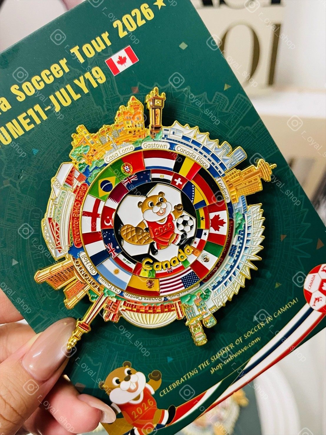 ＜台灣現貨＞🇨🇦2026足球世界盃 旋轉磁鐵⚽️加拿大限定紀念品