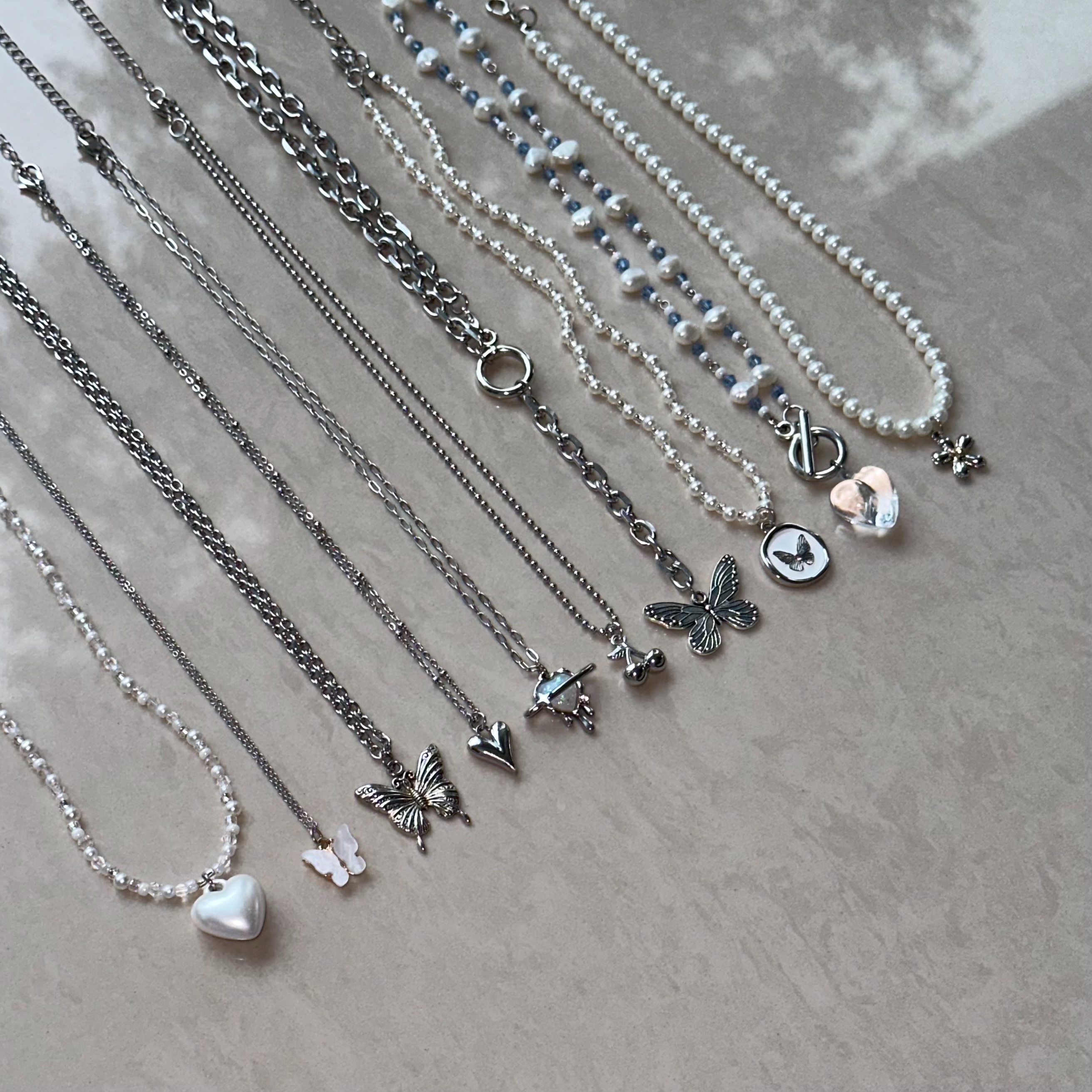 串珠項鍊🤍✨ 蝴蝶項鍊🦋 愛心項鍊💗 手作原創設計款項鍊🍒 客製化🌸