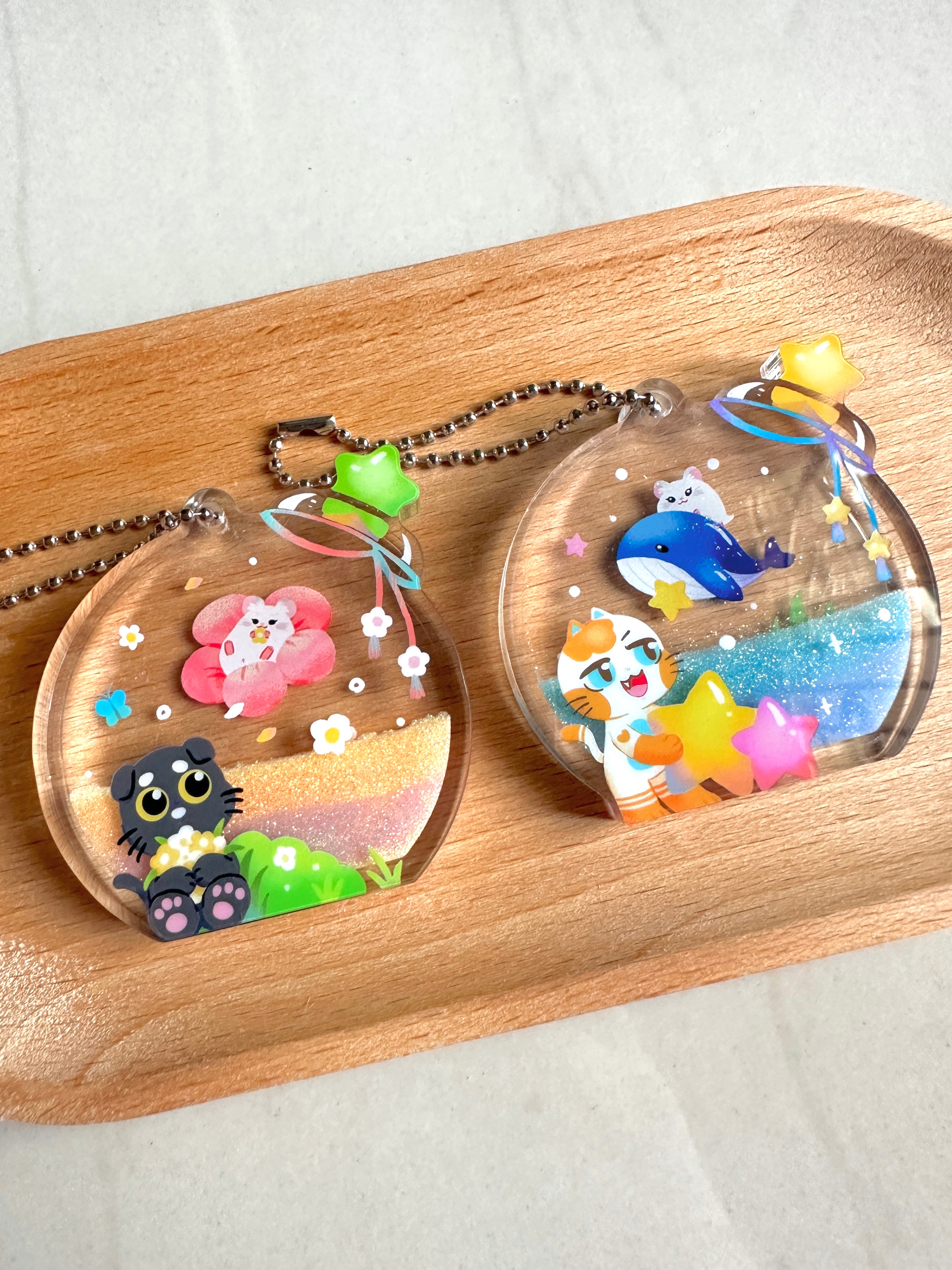 星星魔法流沙瓶吊飾