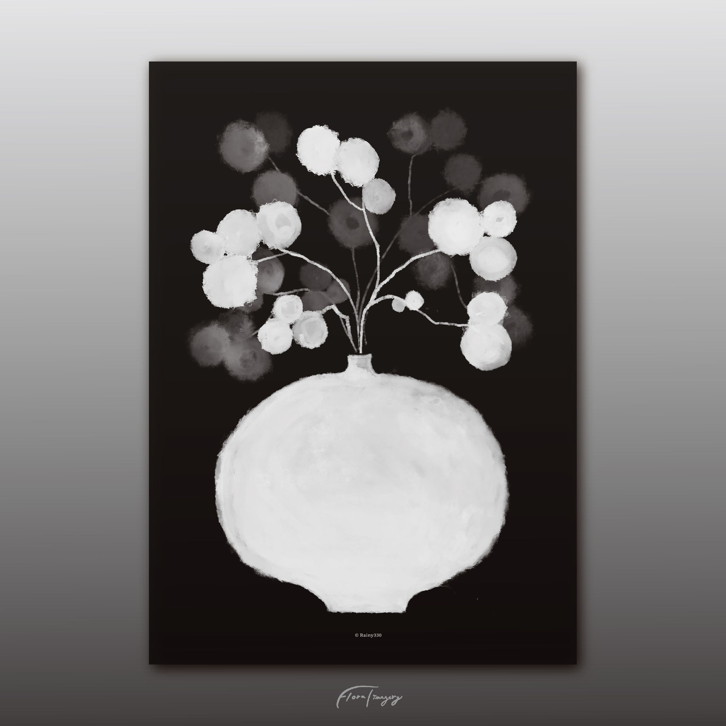 生活的花器具海報-白花瓶