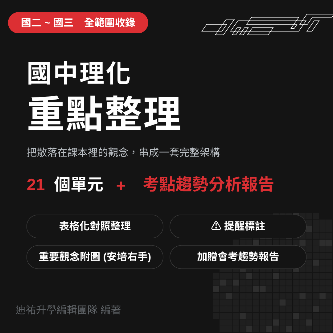 【國中理化重點整理】（點我一下會有商品介紹）自然套組與單科內容重複，擇一購買即可。國中自然科，國八~國九適用