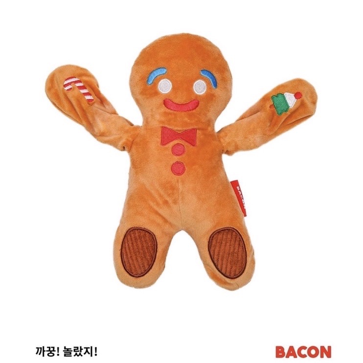 🇰🇷bacon 羞羞薑餅人 點圖看更多不是普通的發聲響紙玩具而已 ⚠️他的小心機在右腳， 按他的腳害羞的手手就會張