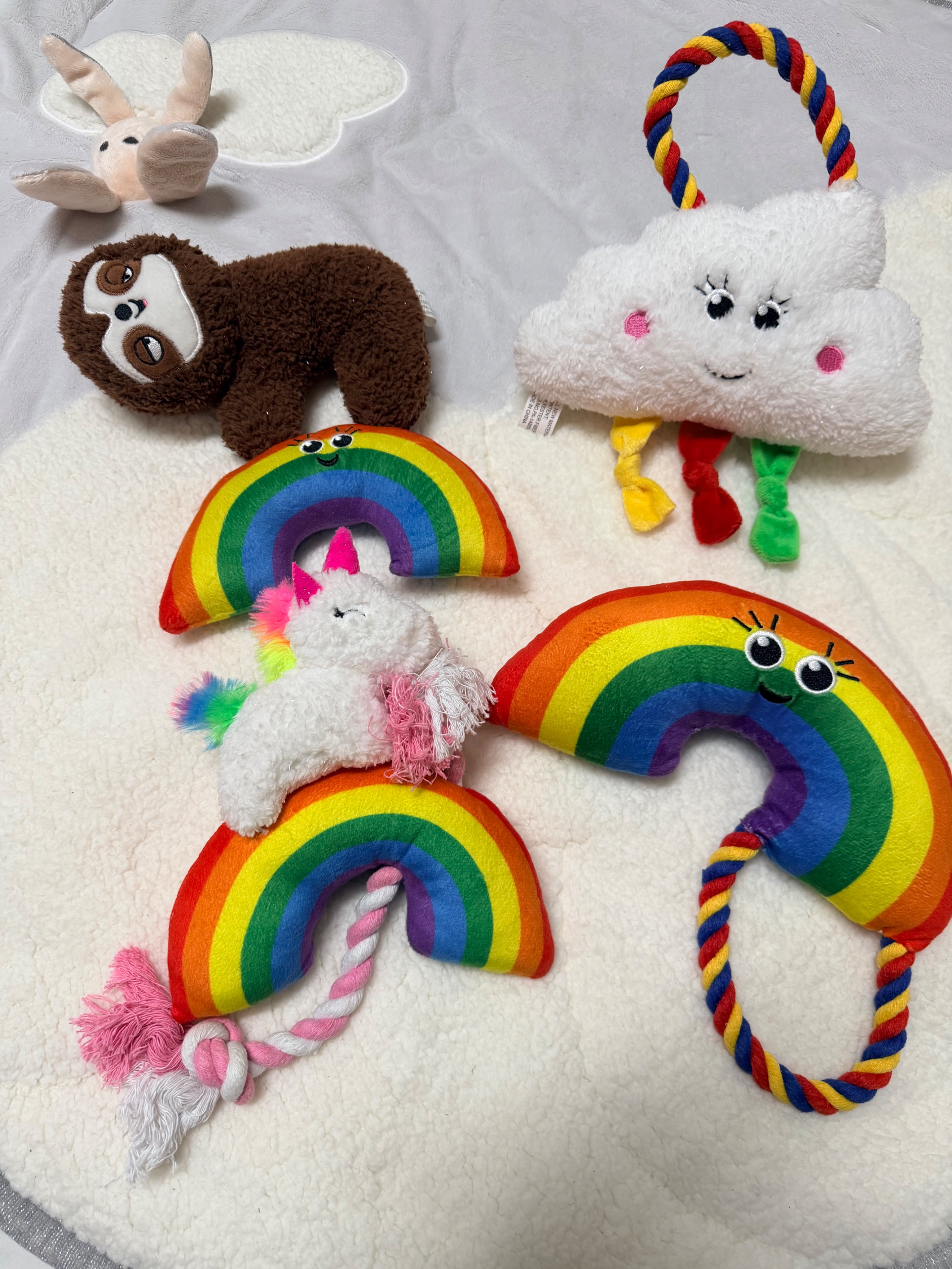 🦥☁️🌈🦄雨過天晴系列 繩結+啾啾聲 拔河互動