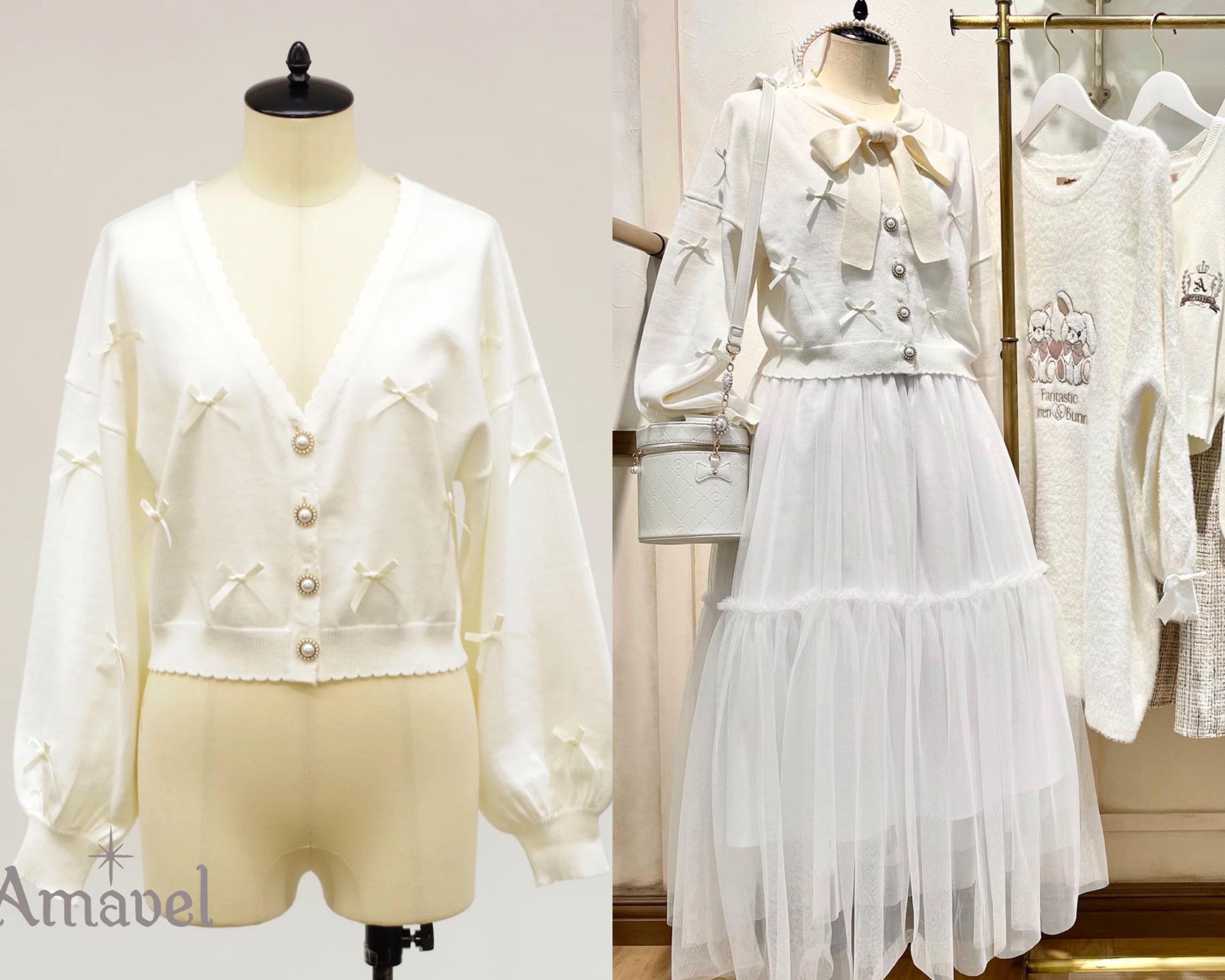 Amavel蝴蝶結針織外衫（全新帶吊牌）