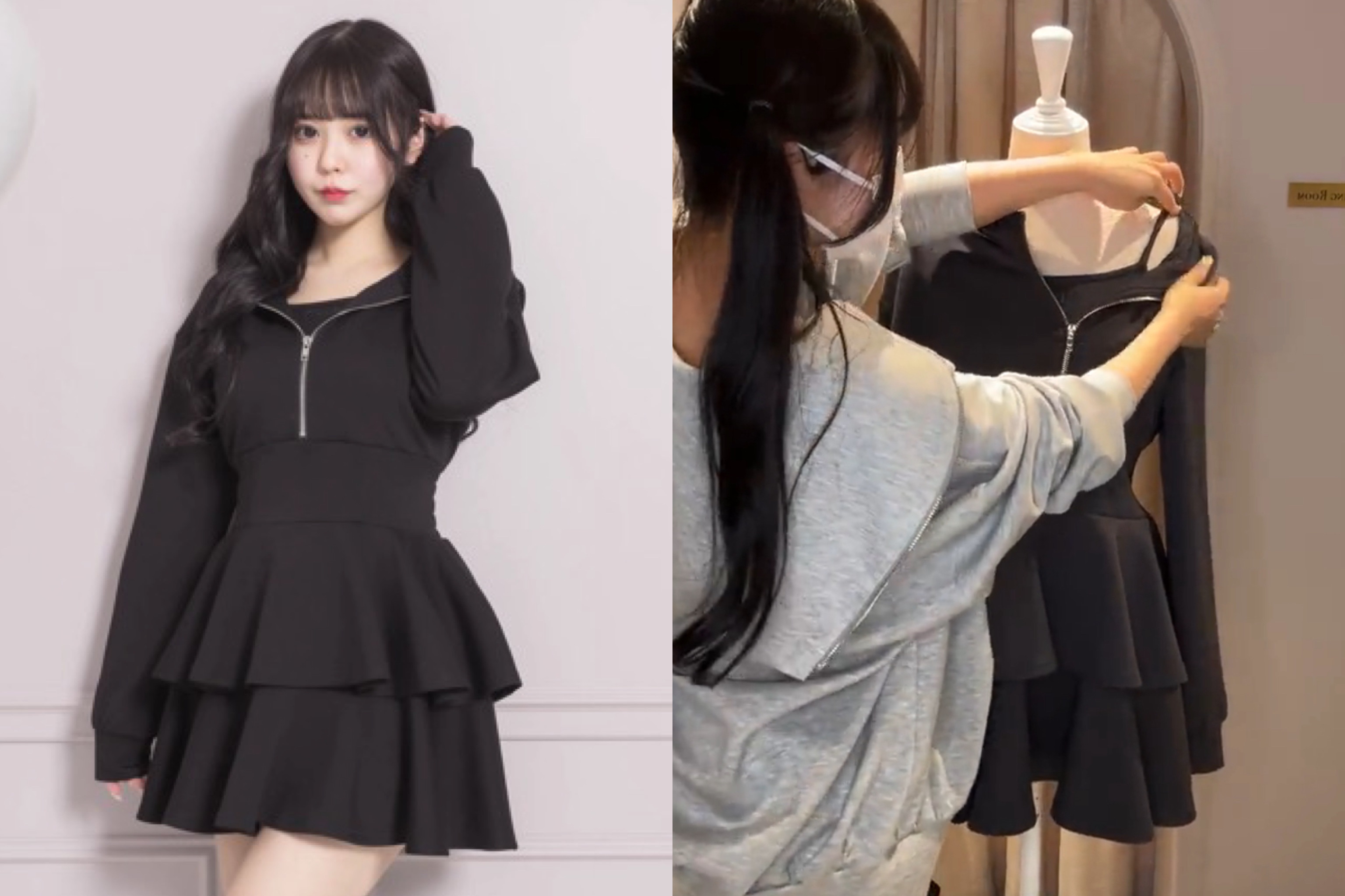 pium連帽連身裙（打底是小吊帶，連身的不可拆） 吊牌已拆會付上