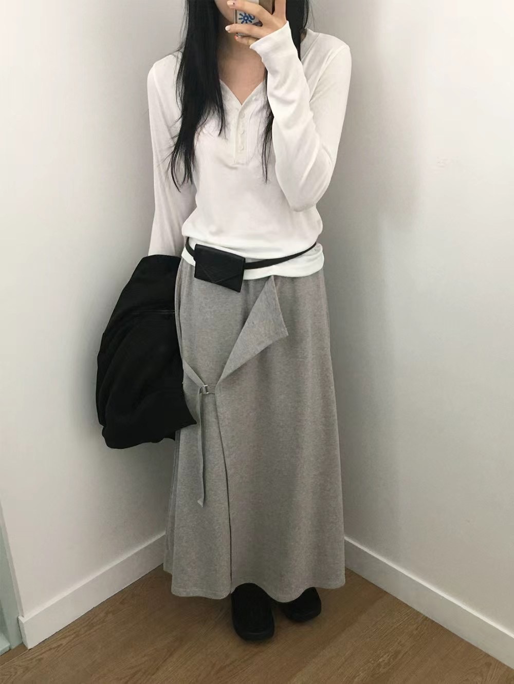 低調翻布設計感長裙⛓️‍💥（現）