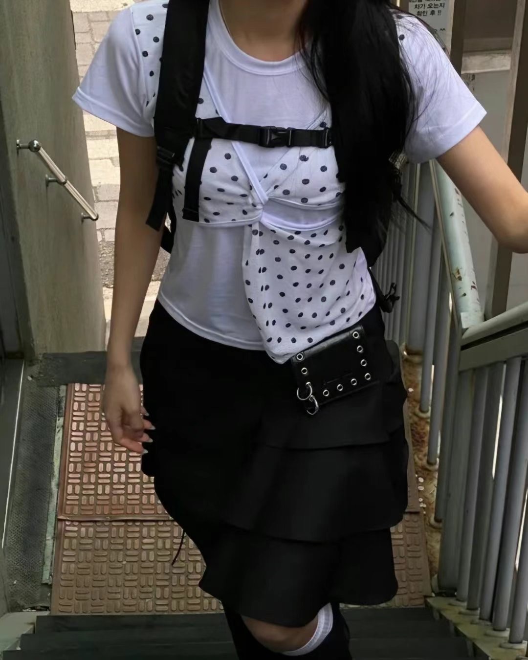 可愛至上拼接短袖🖤