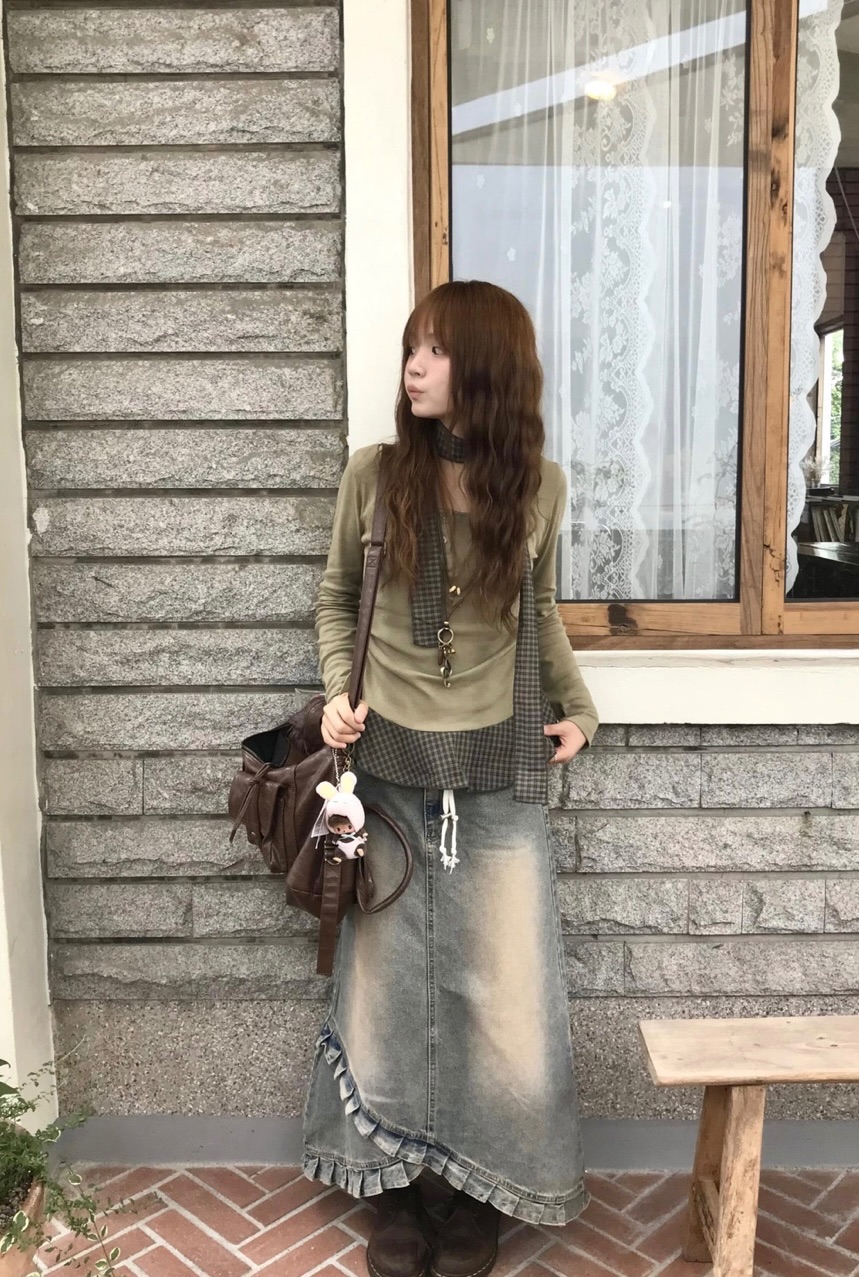 格紋拼接圍脖top🍃