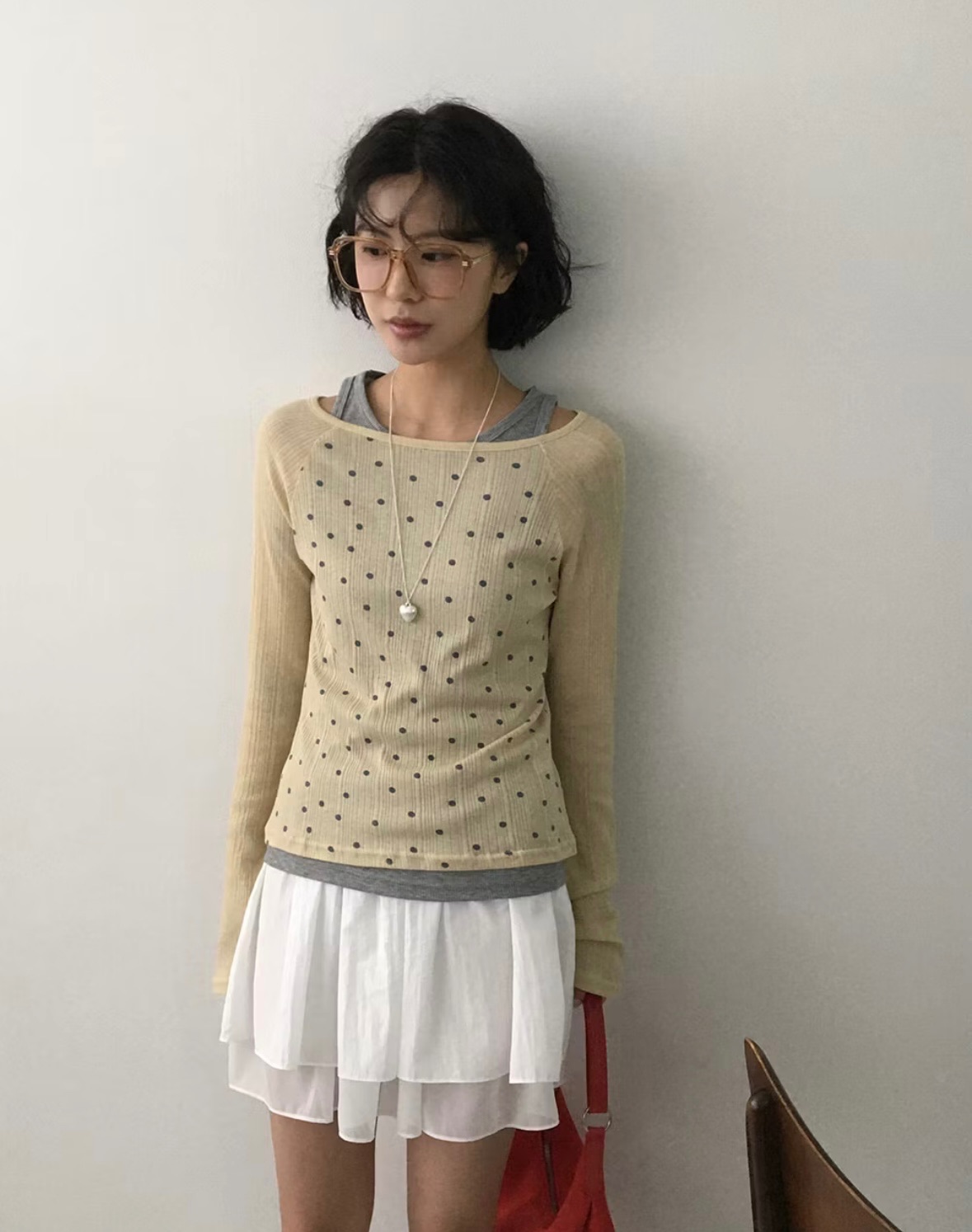 波點坑條紋素色top🐤