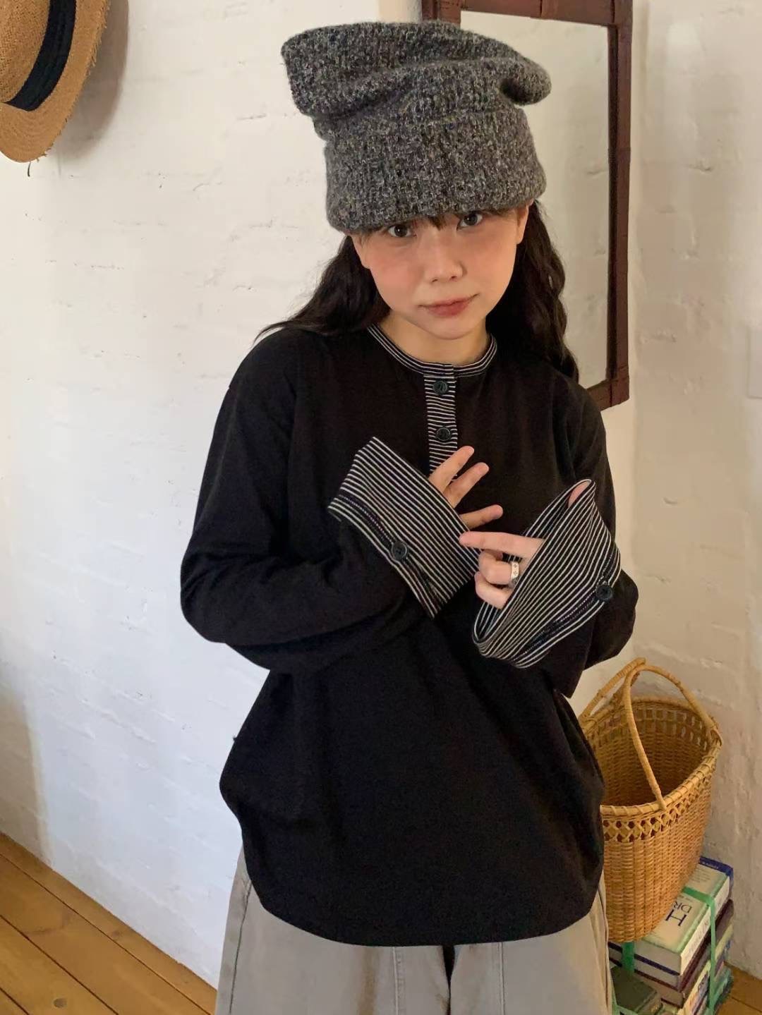 圓領反折袖上衣📜