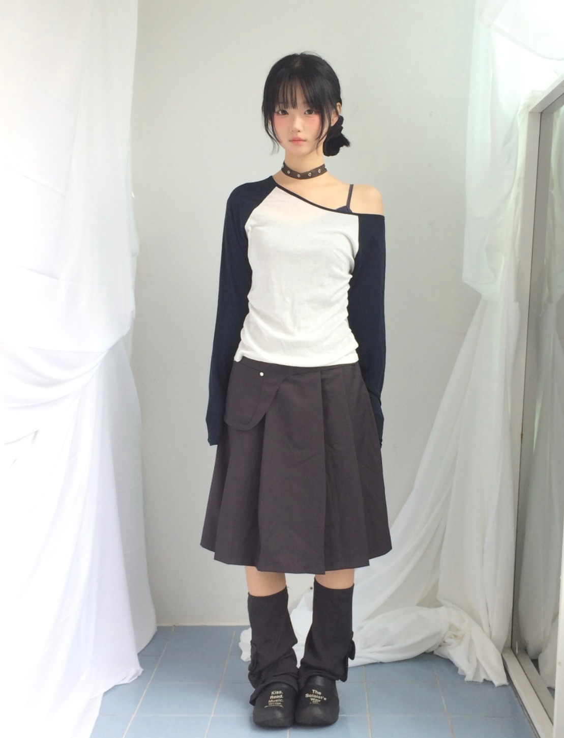 微透膚撞色素面T🐼