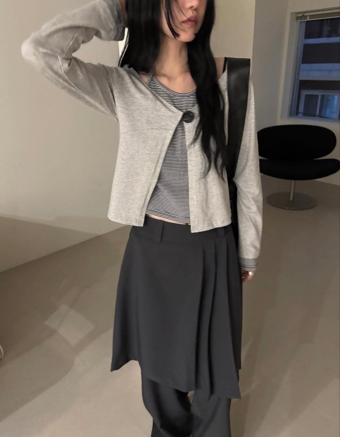 大鈕扣綁帶拼接top♟️