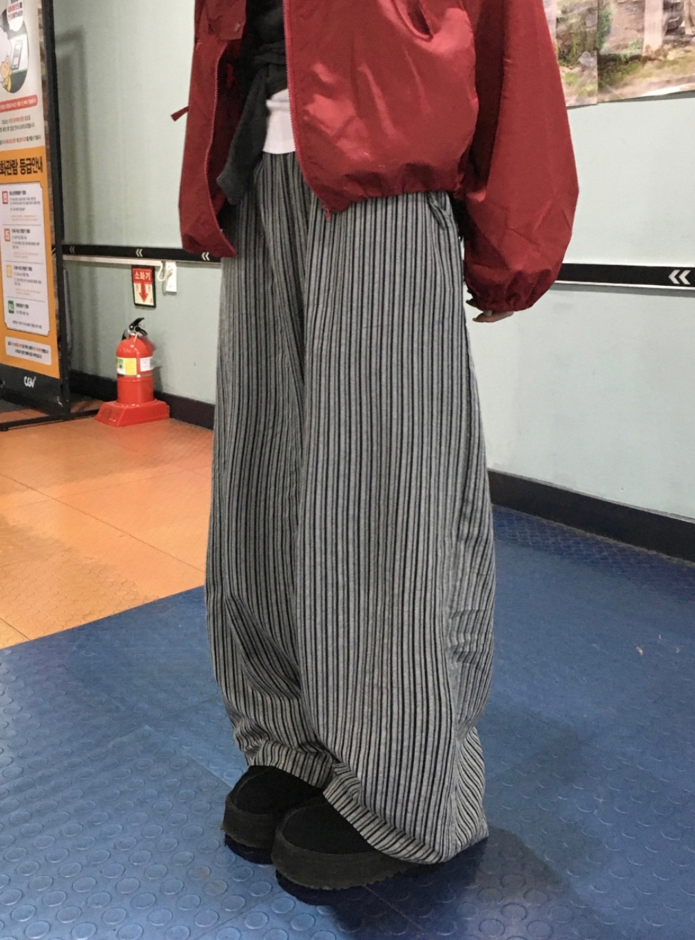 休閒條紋寬鬆褲🏈