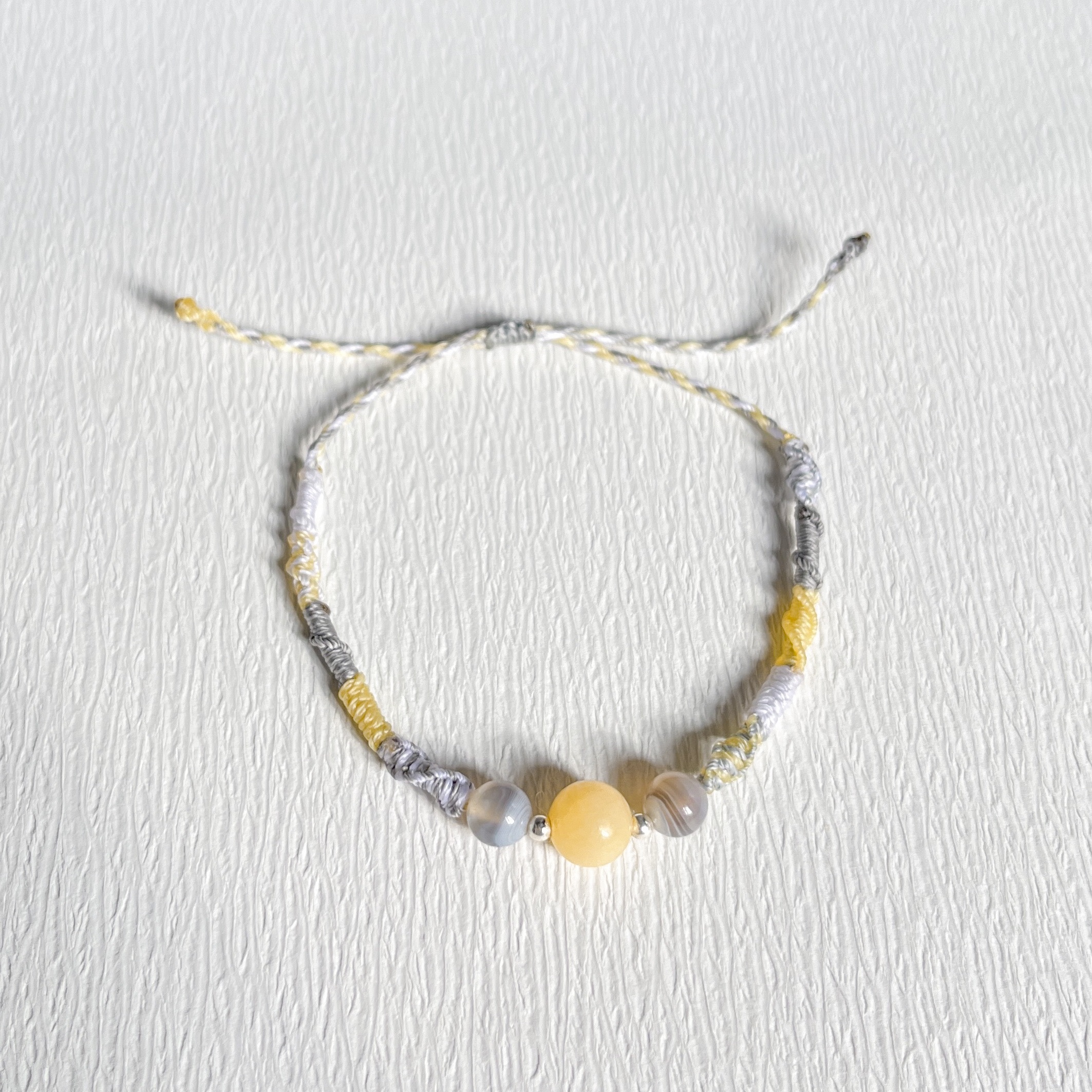 黃玉、瑪瑙編織手鍊