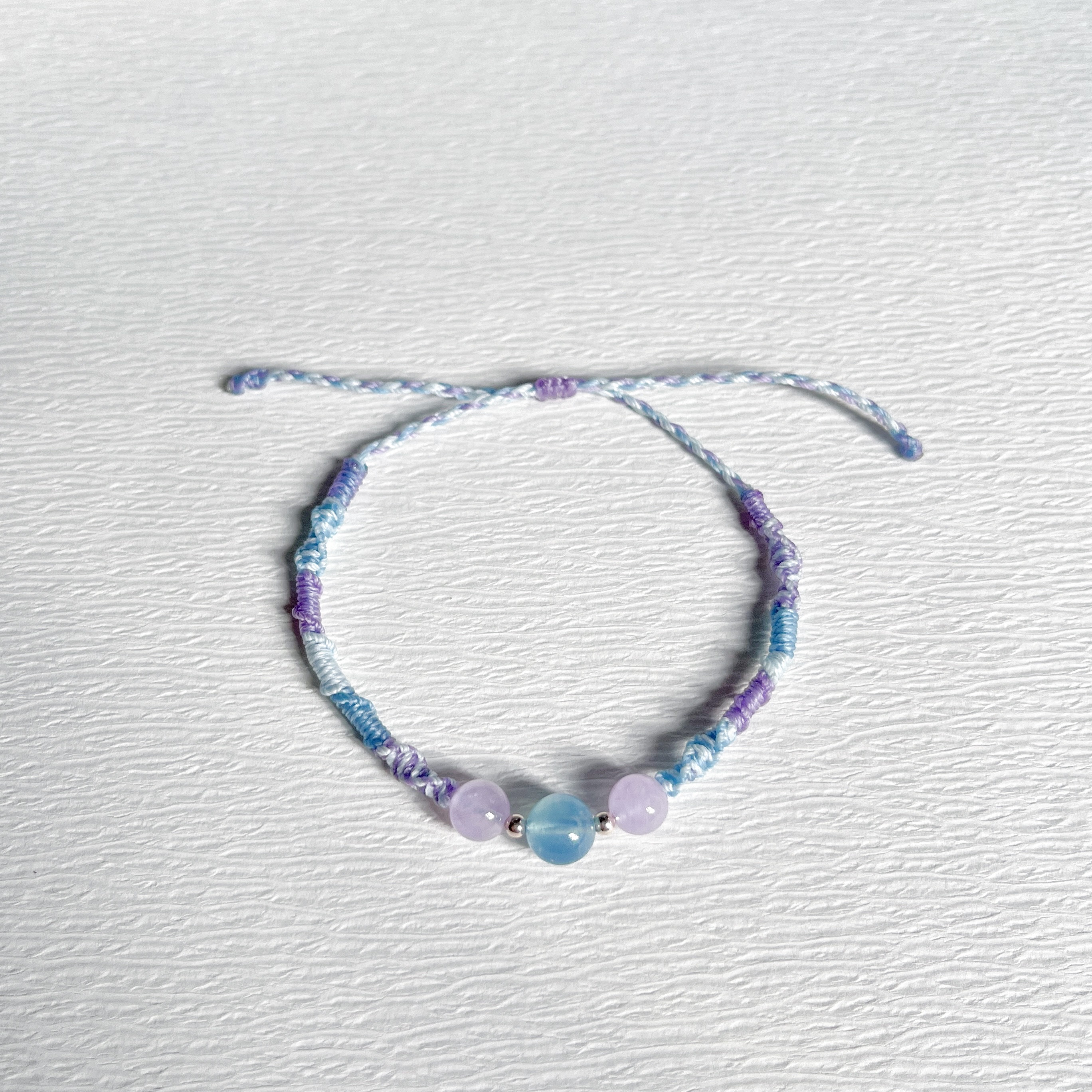 海藍寶、薰衣草紫晶編織手鍊