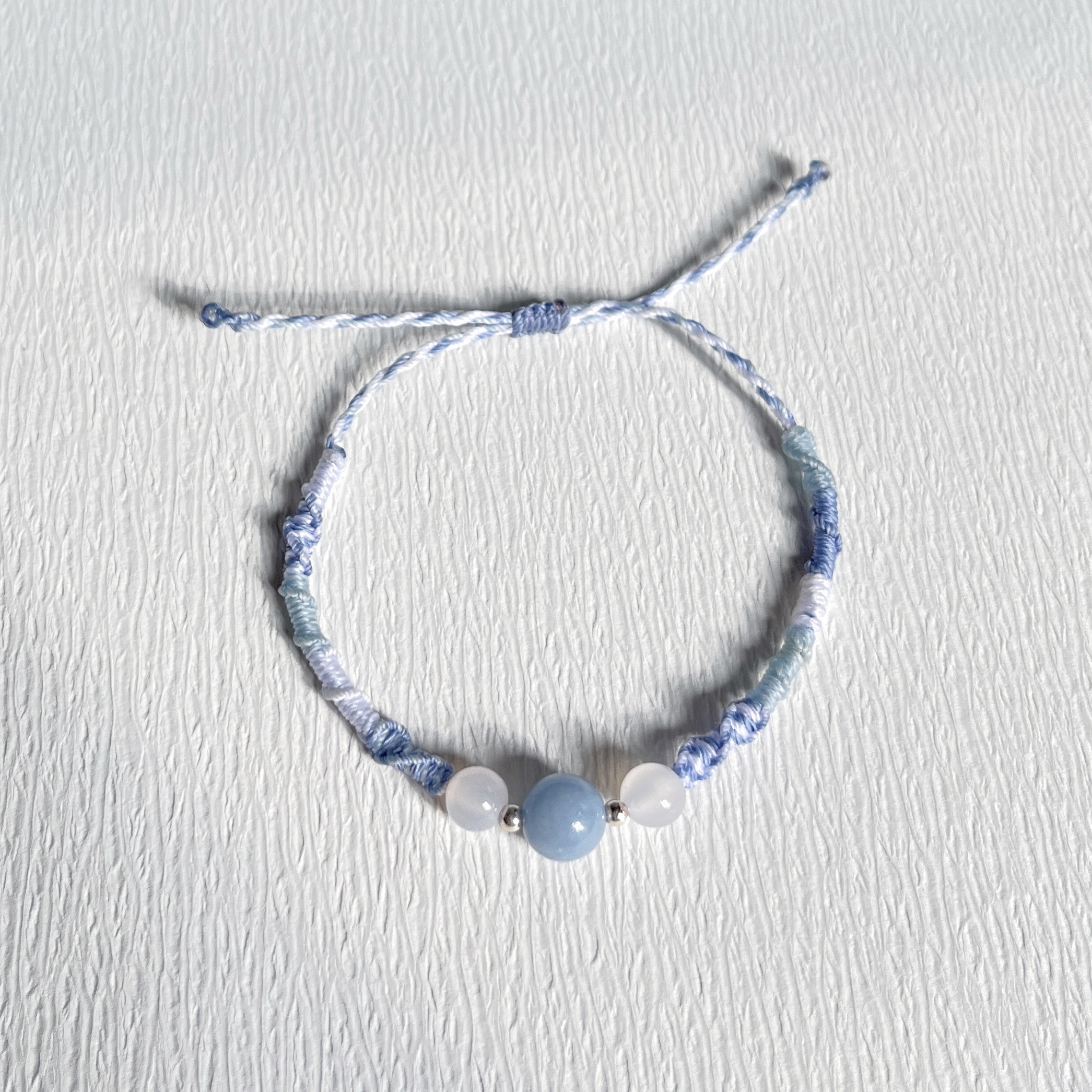 天使石、白玉髓編織手鍊