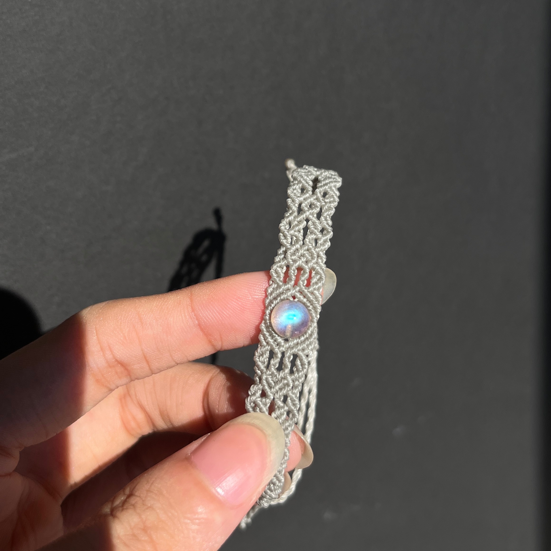 拉長石圖騰編織手鍊