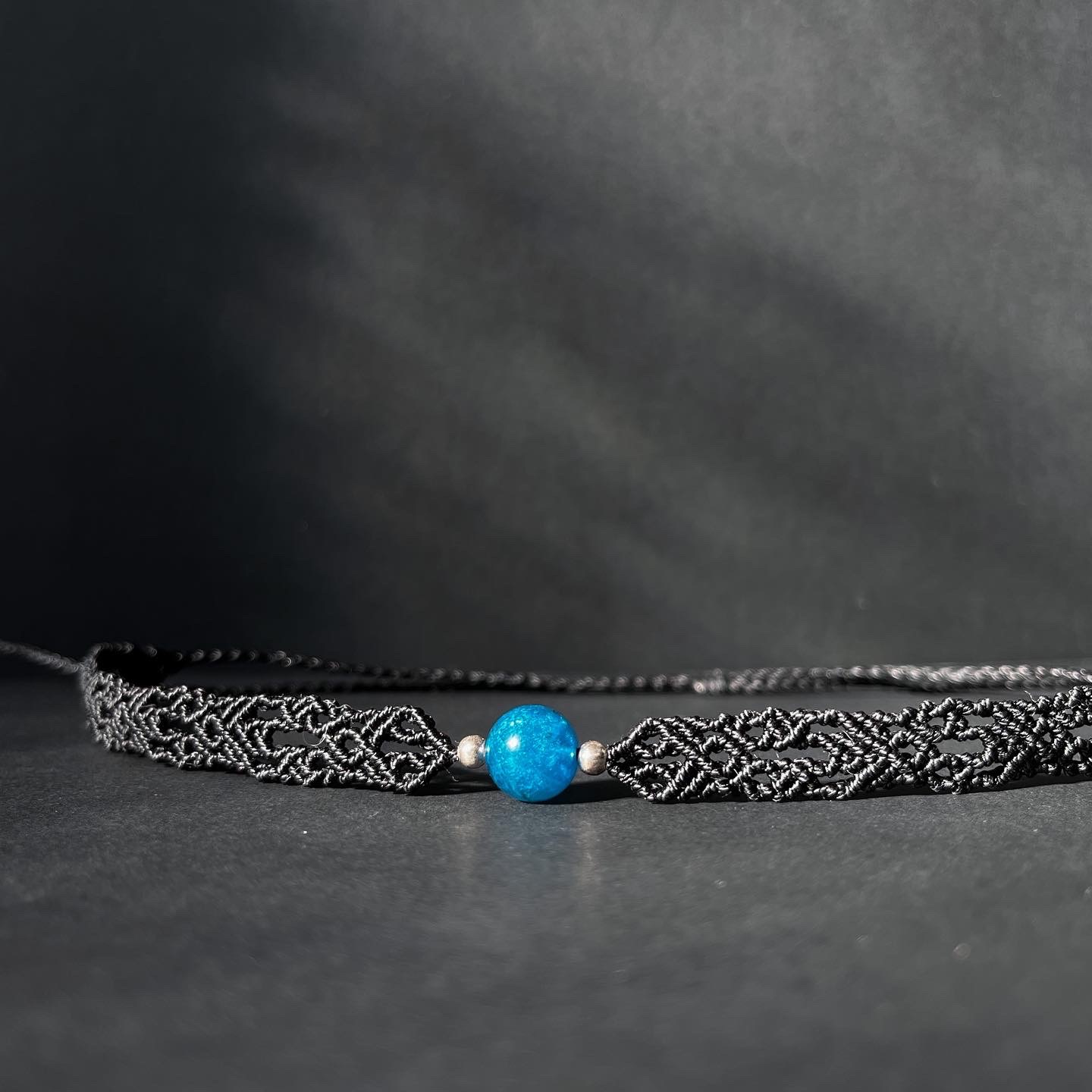 藍磷灰圖騰編織頸鍊