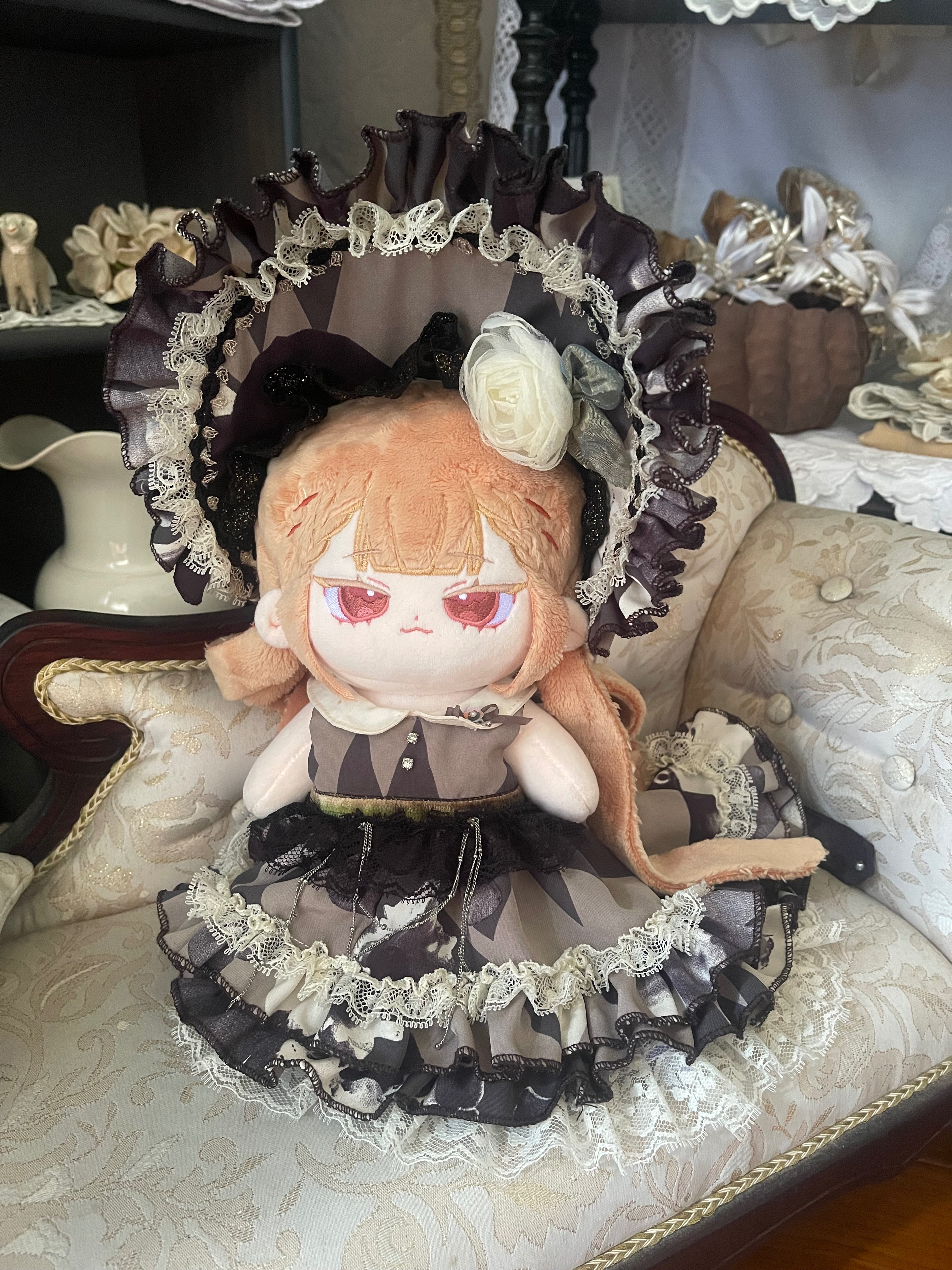 20cm棉花娃衣 古典拖尾洋裝摩登版
