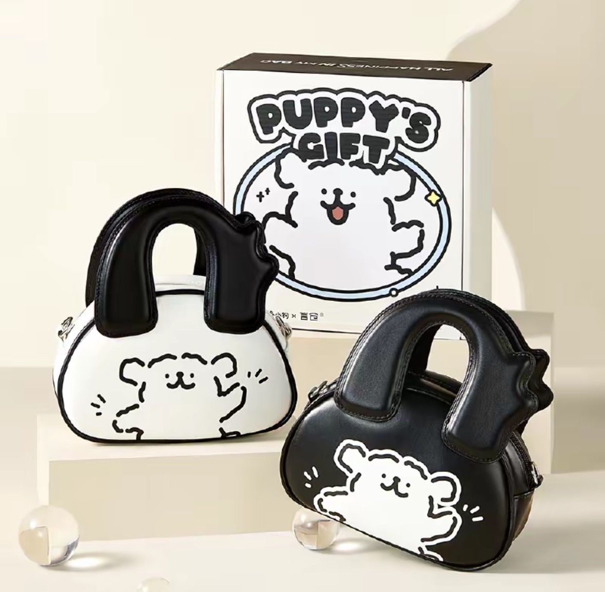 ＜預購＞ 正版授權MALTESE 線條小狗波士頓包